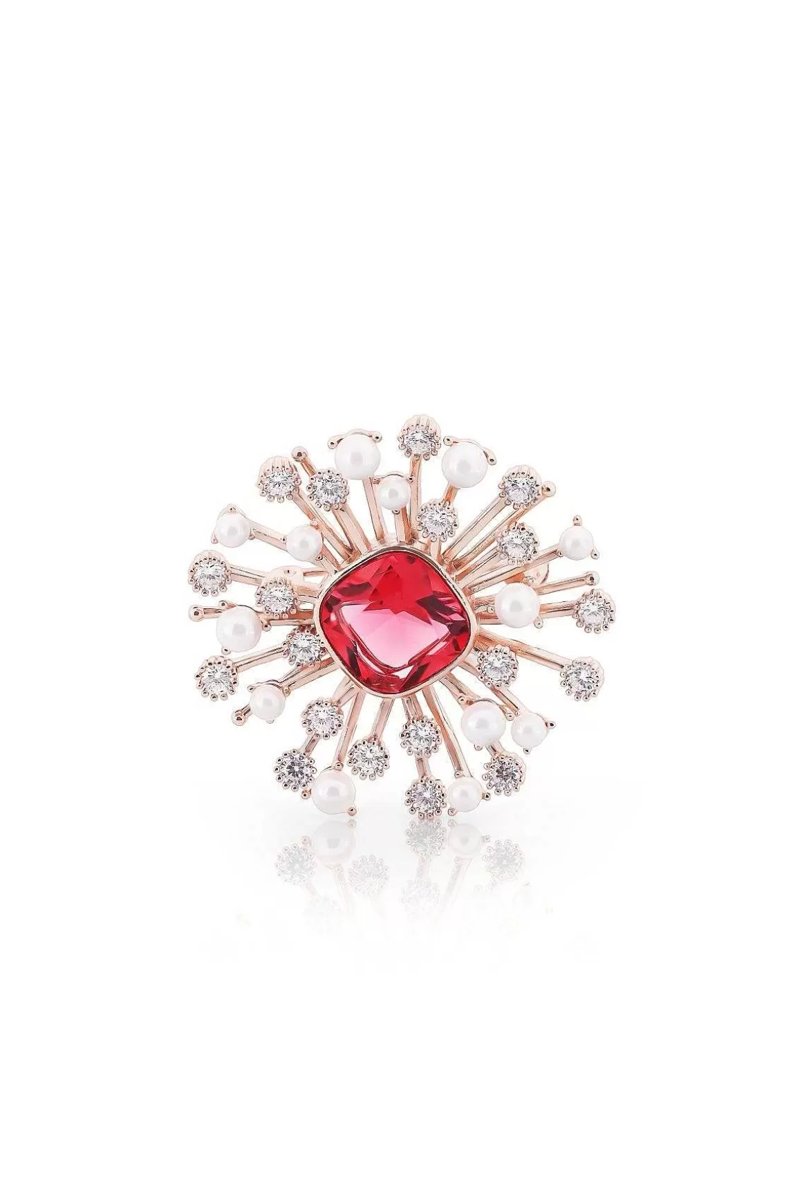 Tipperary Crystal Jewellery Ruby With Pearl Brooch Cheap