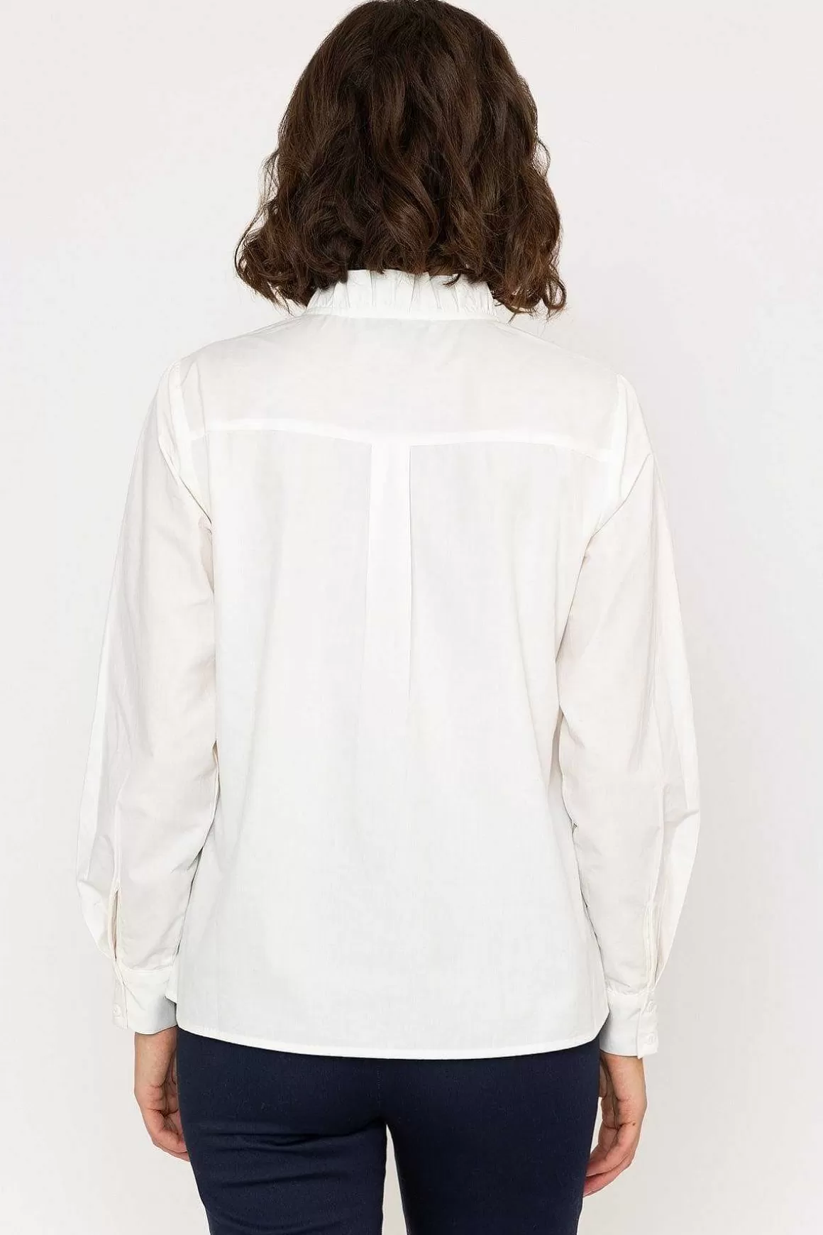 Kelly & Grace Weekend Ruffle Shirt In White Flash Sale