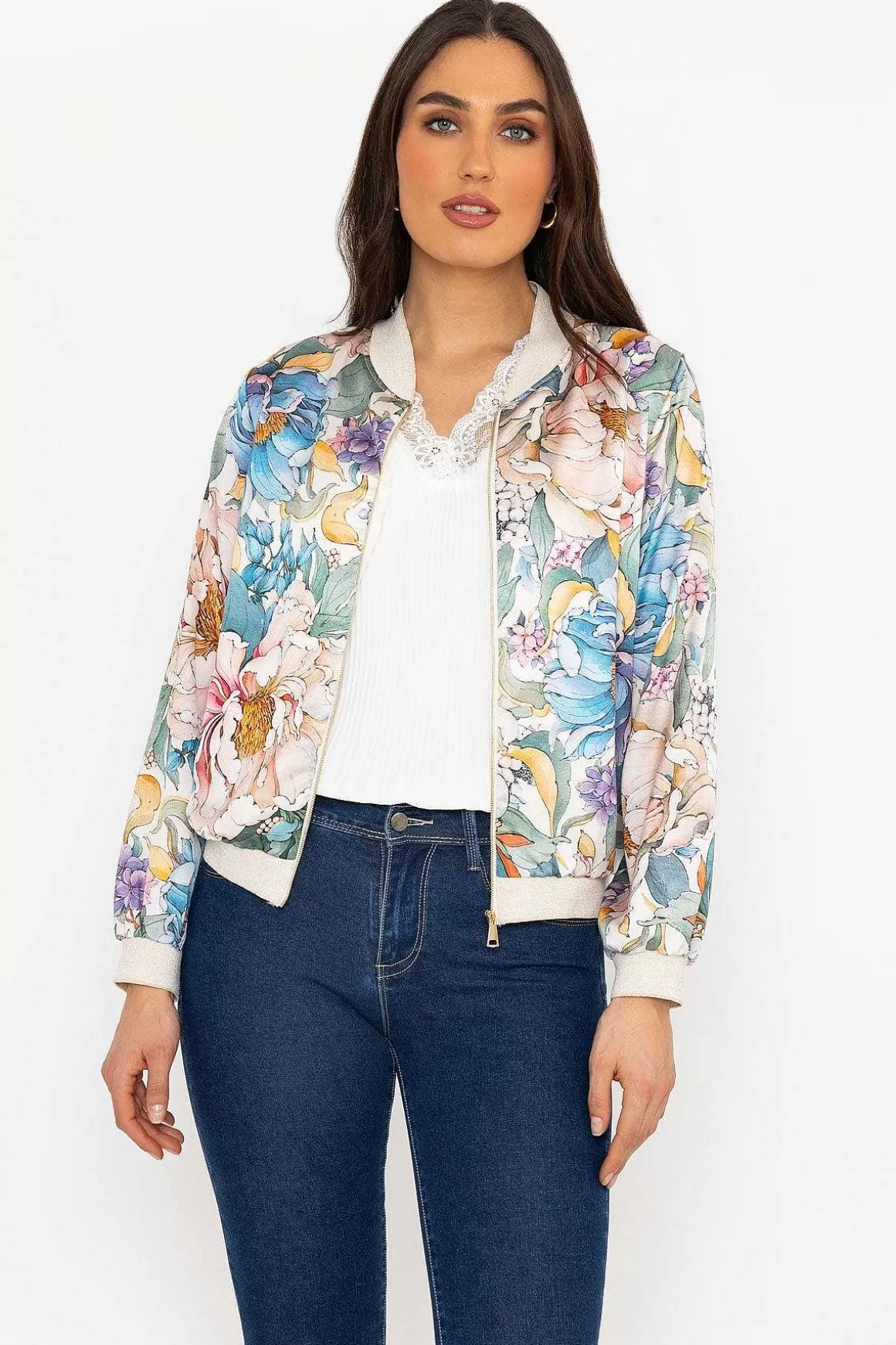 Pala D'oro Sage Printed Bomber Jacket Store