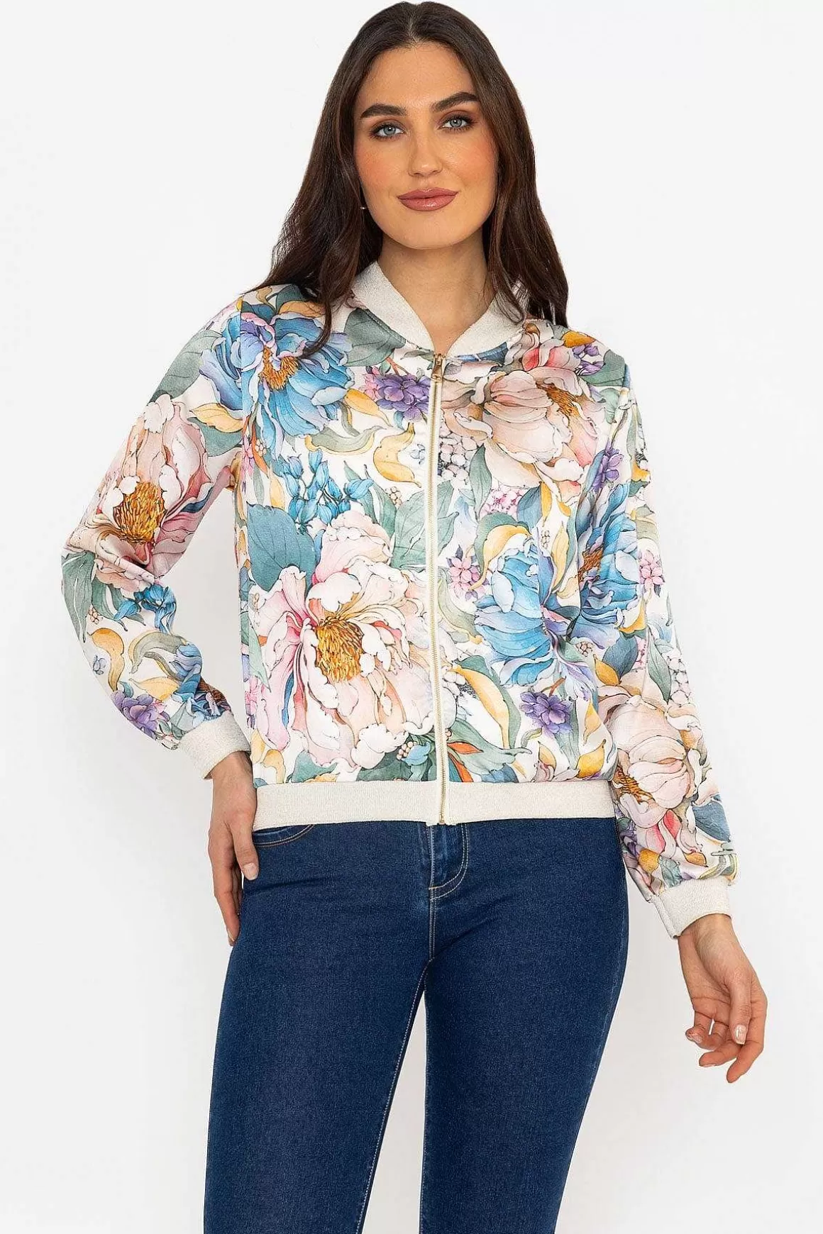 Pala D'oro Sage Printed Bomber Jacket Store