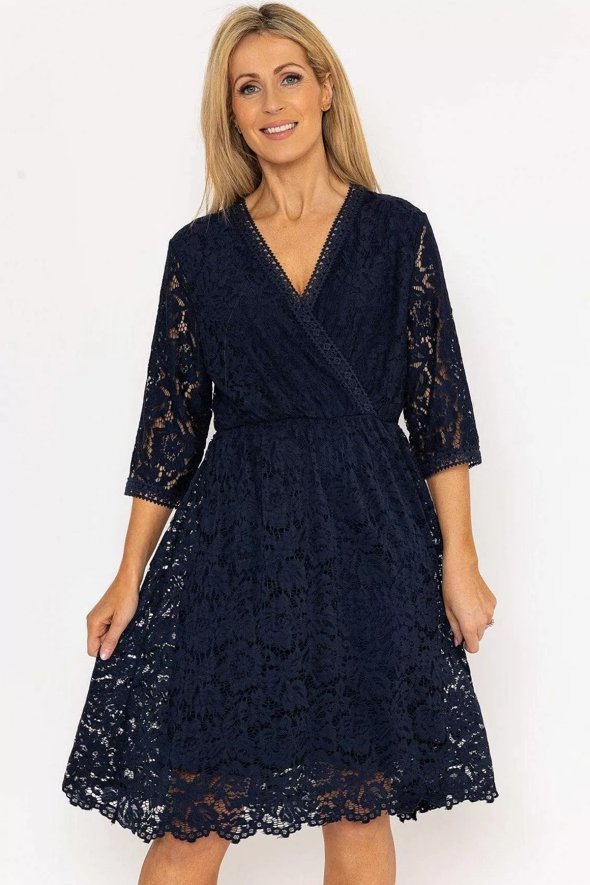 Pala D'oro Sally Midi Dress In Navy Cheap