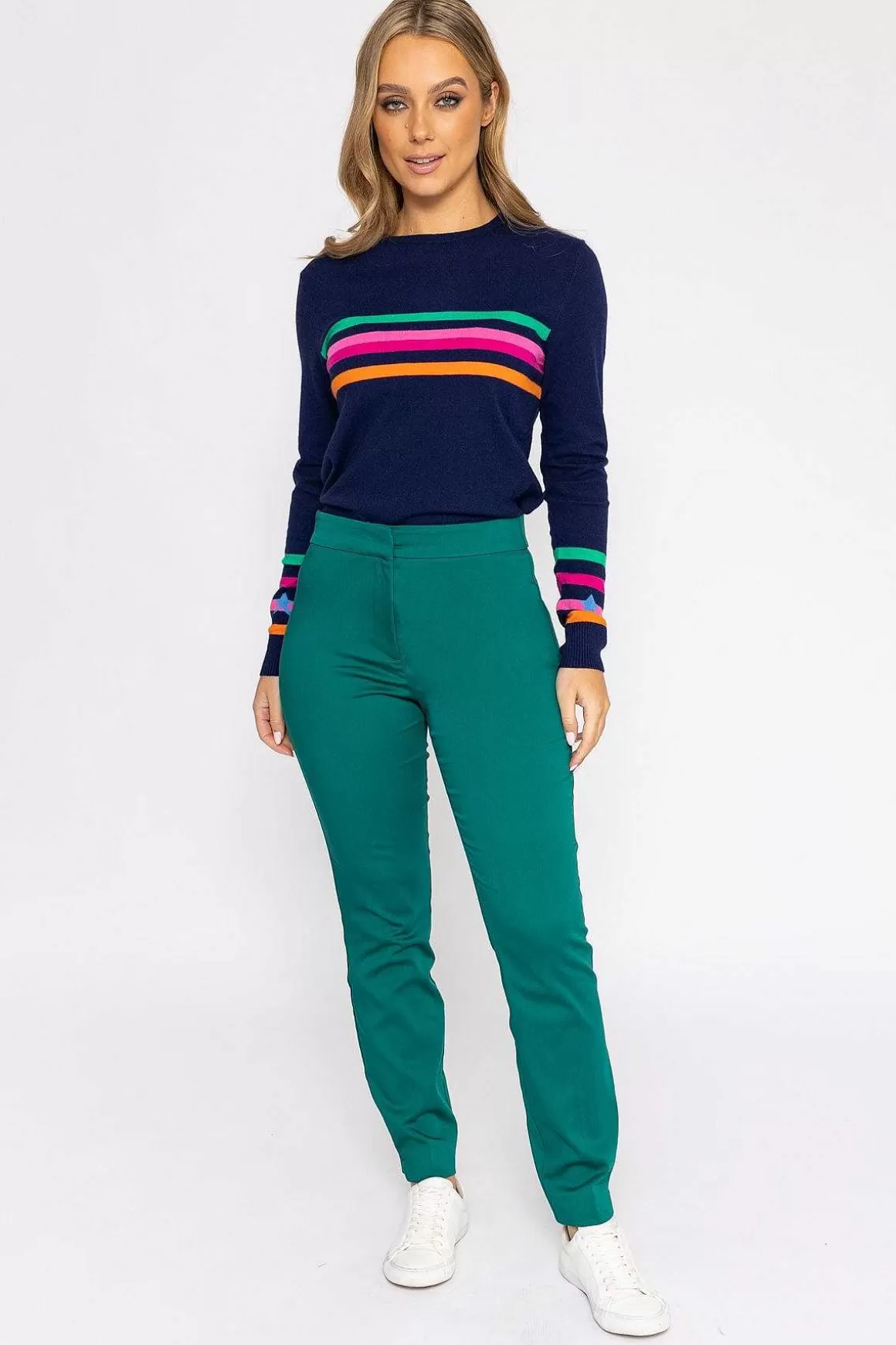 Kelly & Grace Weekend Sateen Pant In Green Fashion