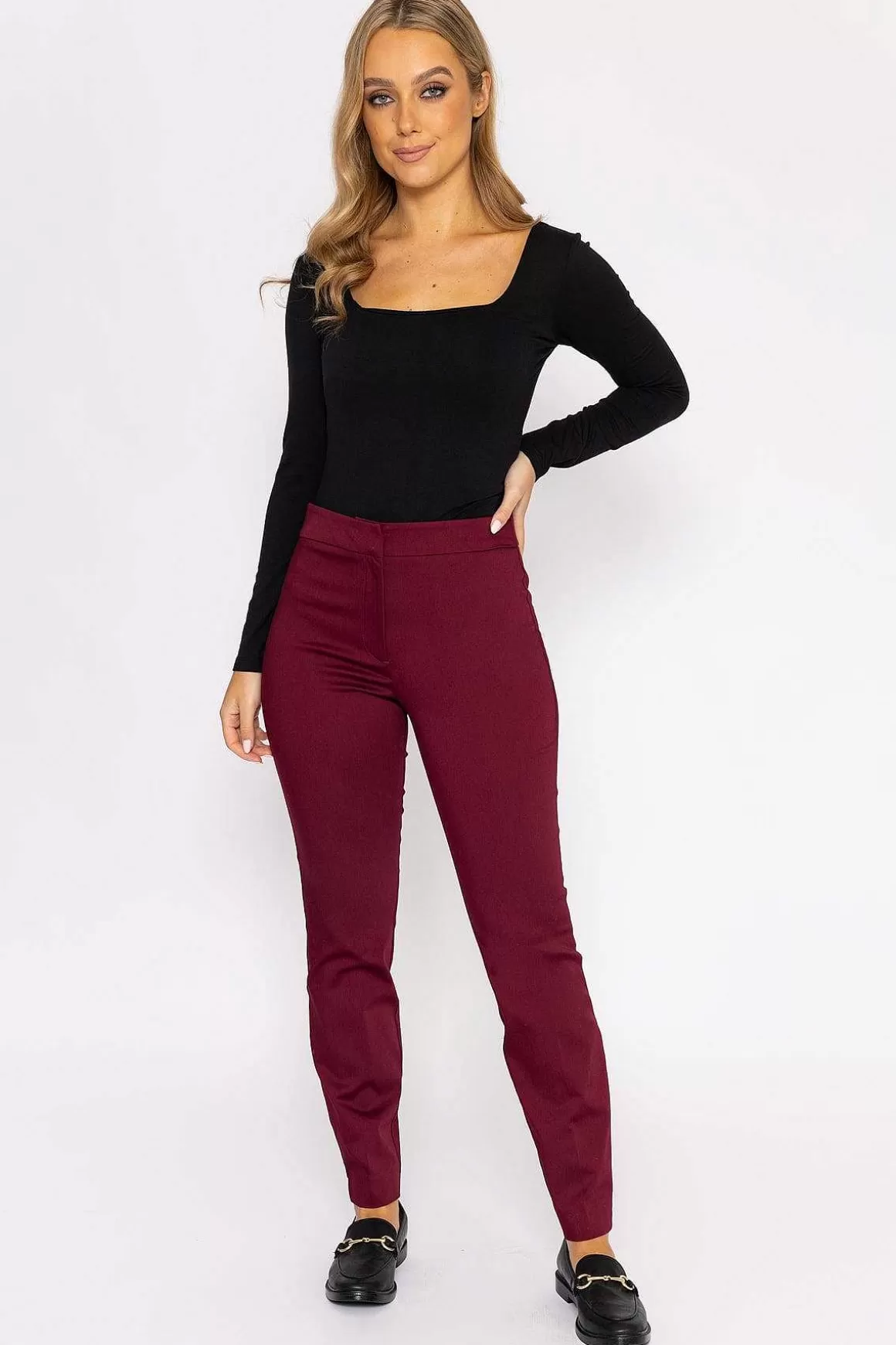 Kelly & Grace Weekend Sateen Pant In Plum Outlet