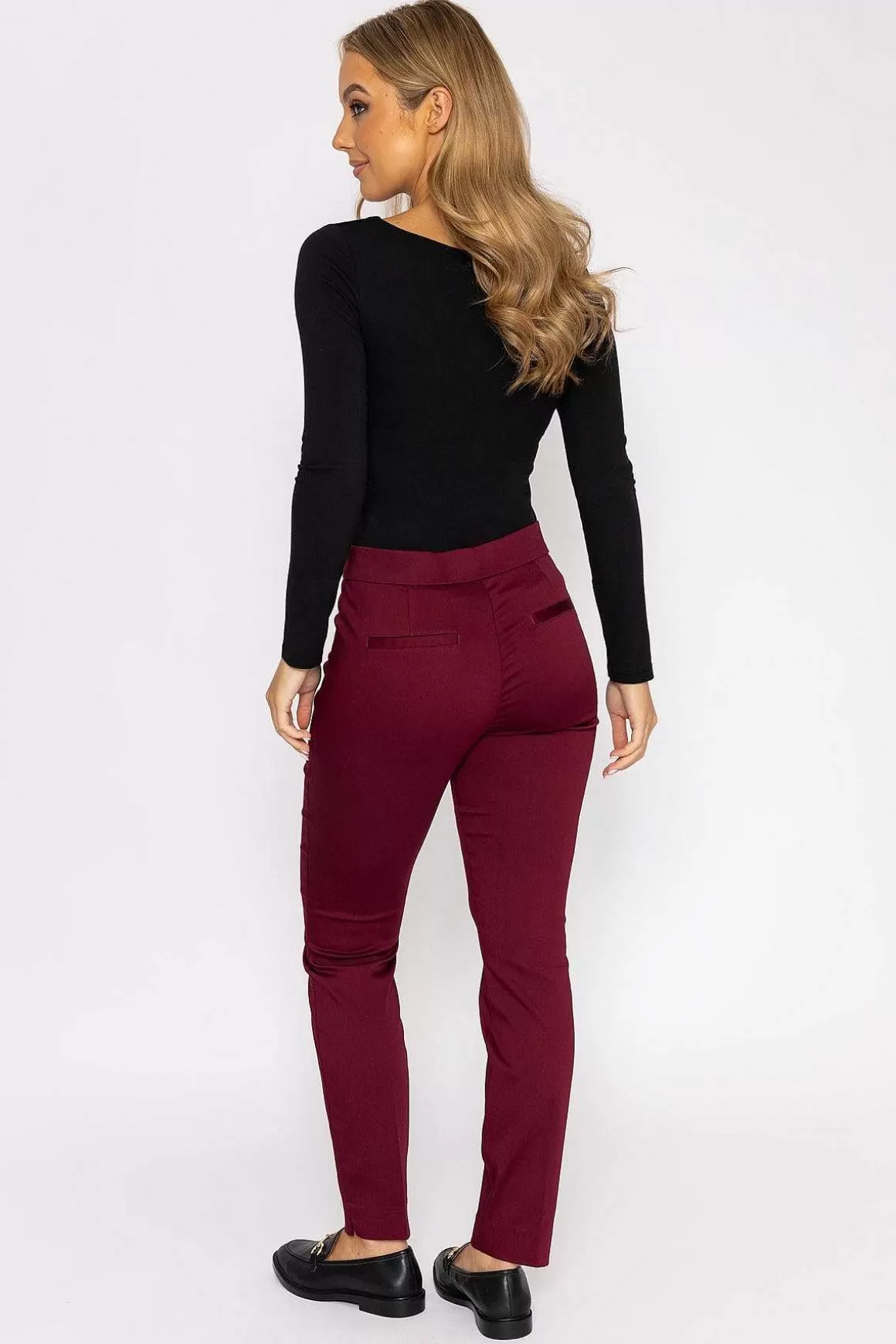 Kelly & Grace Weekend Sateen Pant In Plum Outlet