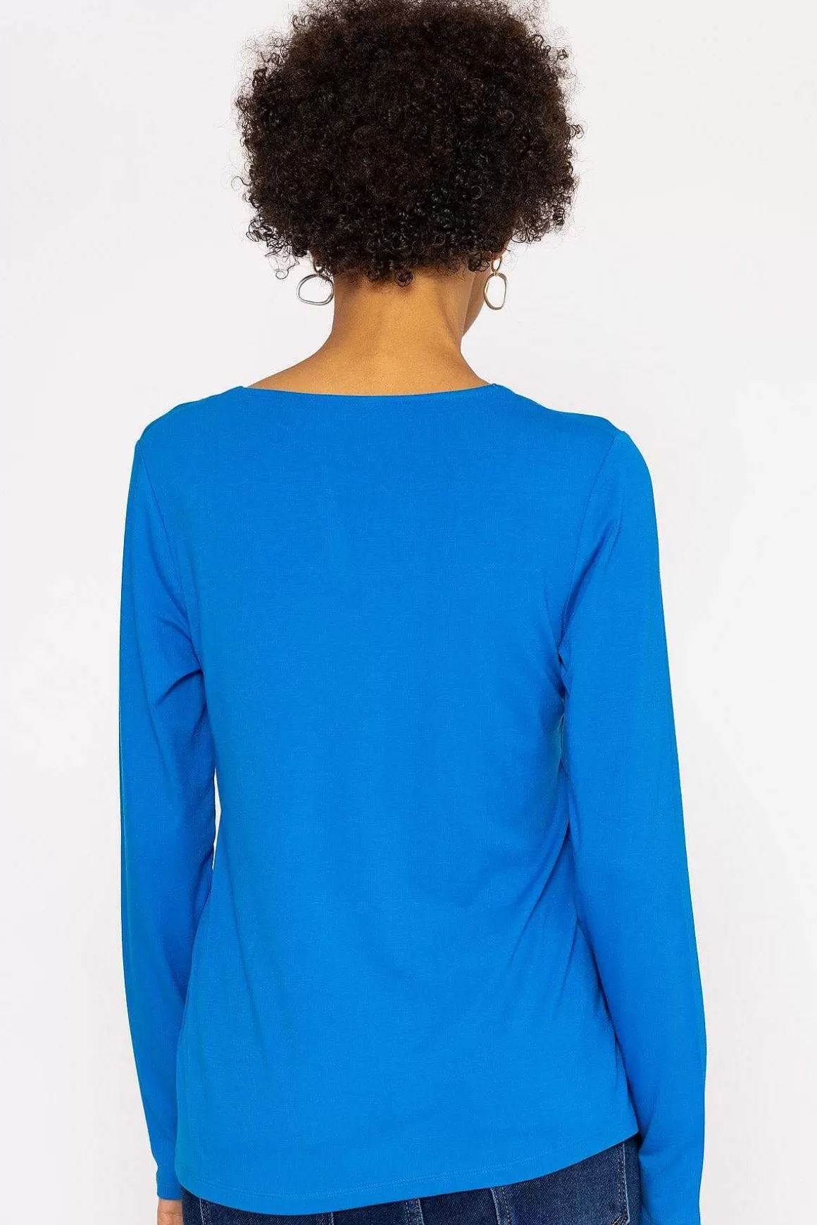 Kelly & Grace Weekend Scoop Neck Tee In Cobalt Store