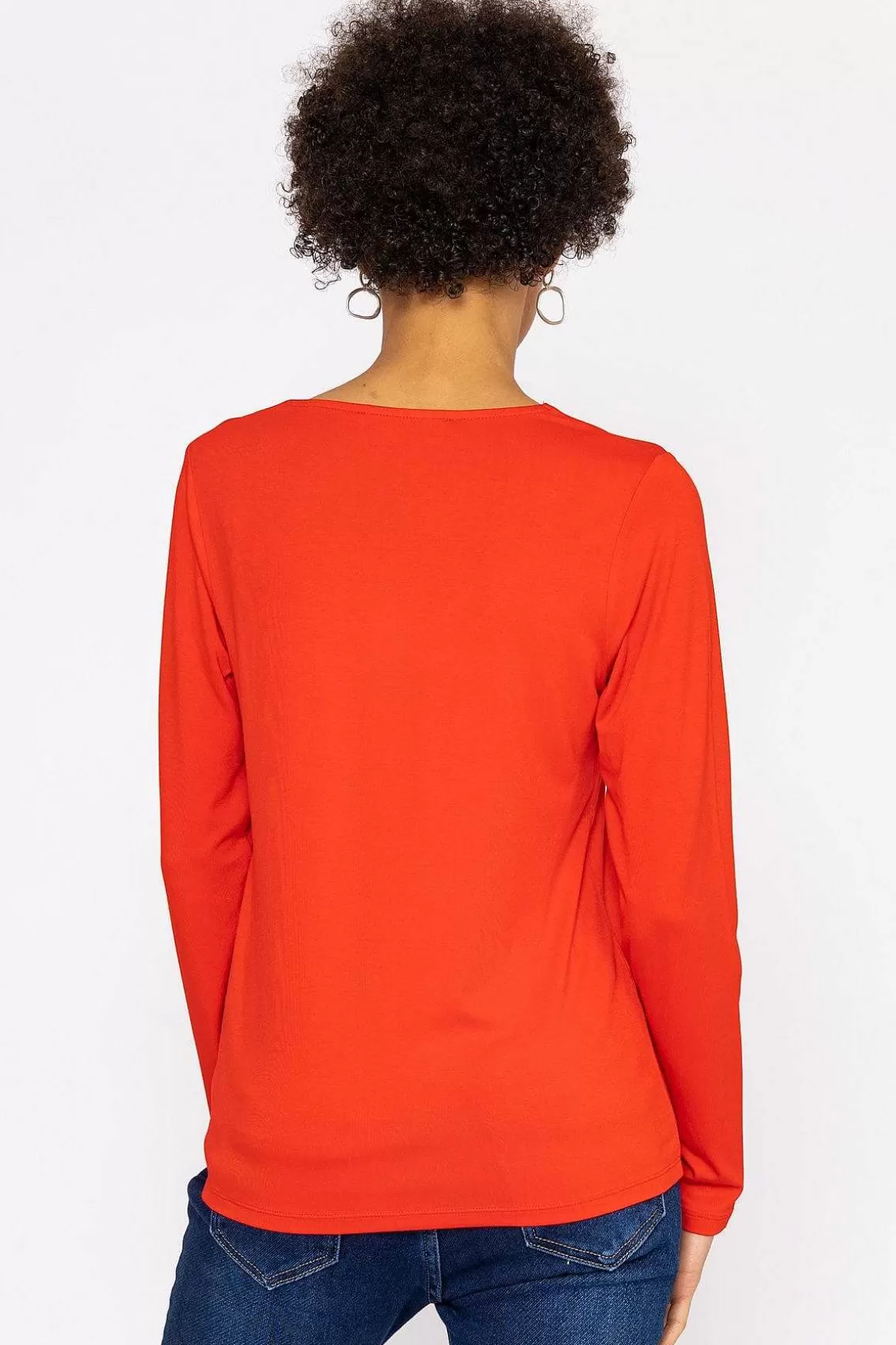 Kelly & Grace Weekend Scoop Neck Tee In Red New