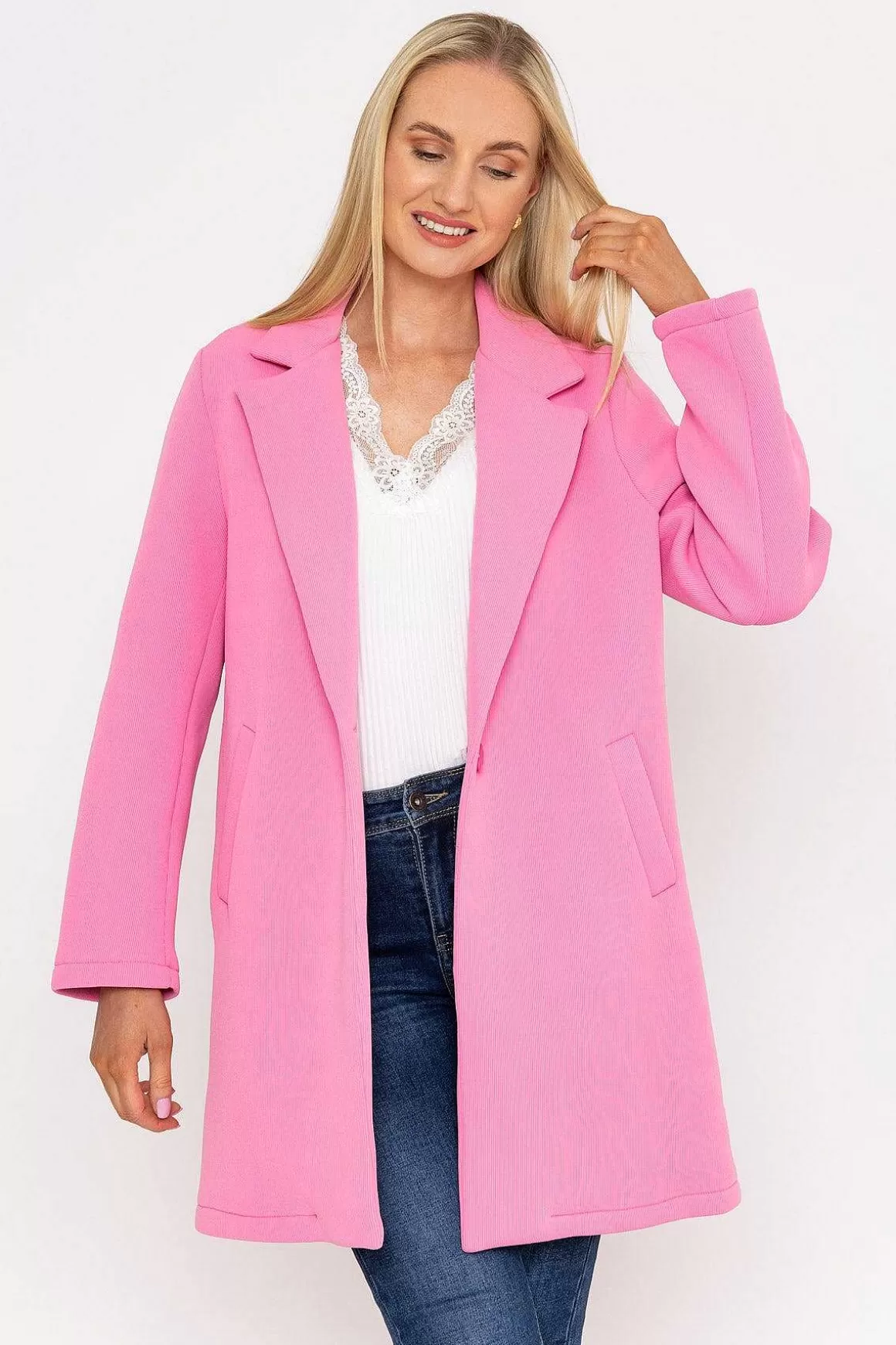 Pala D'oro Scuba Coat In Pink Cheap