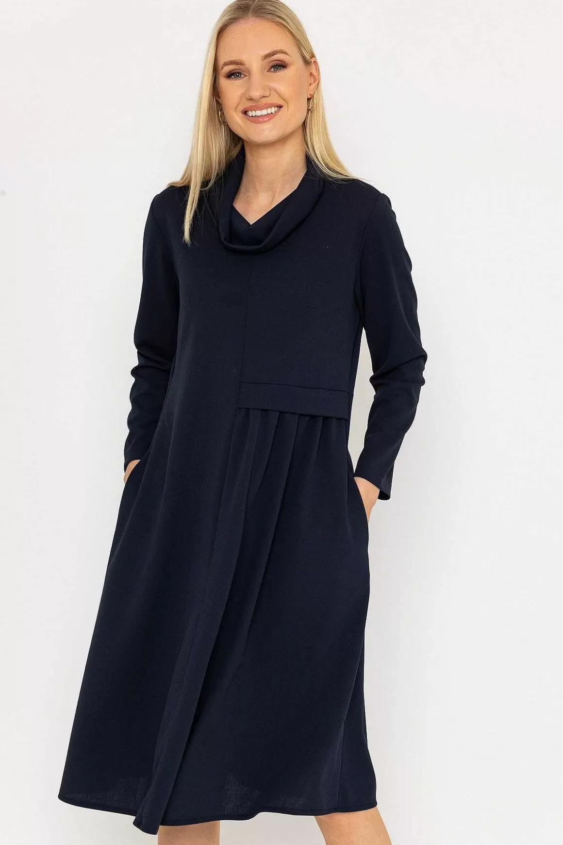 Pala D'oro Scuba Roll Neck Midi Dress Fashion