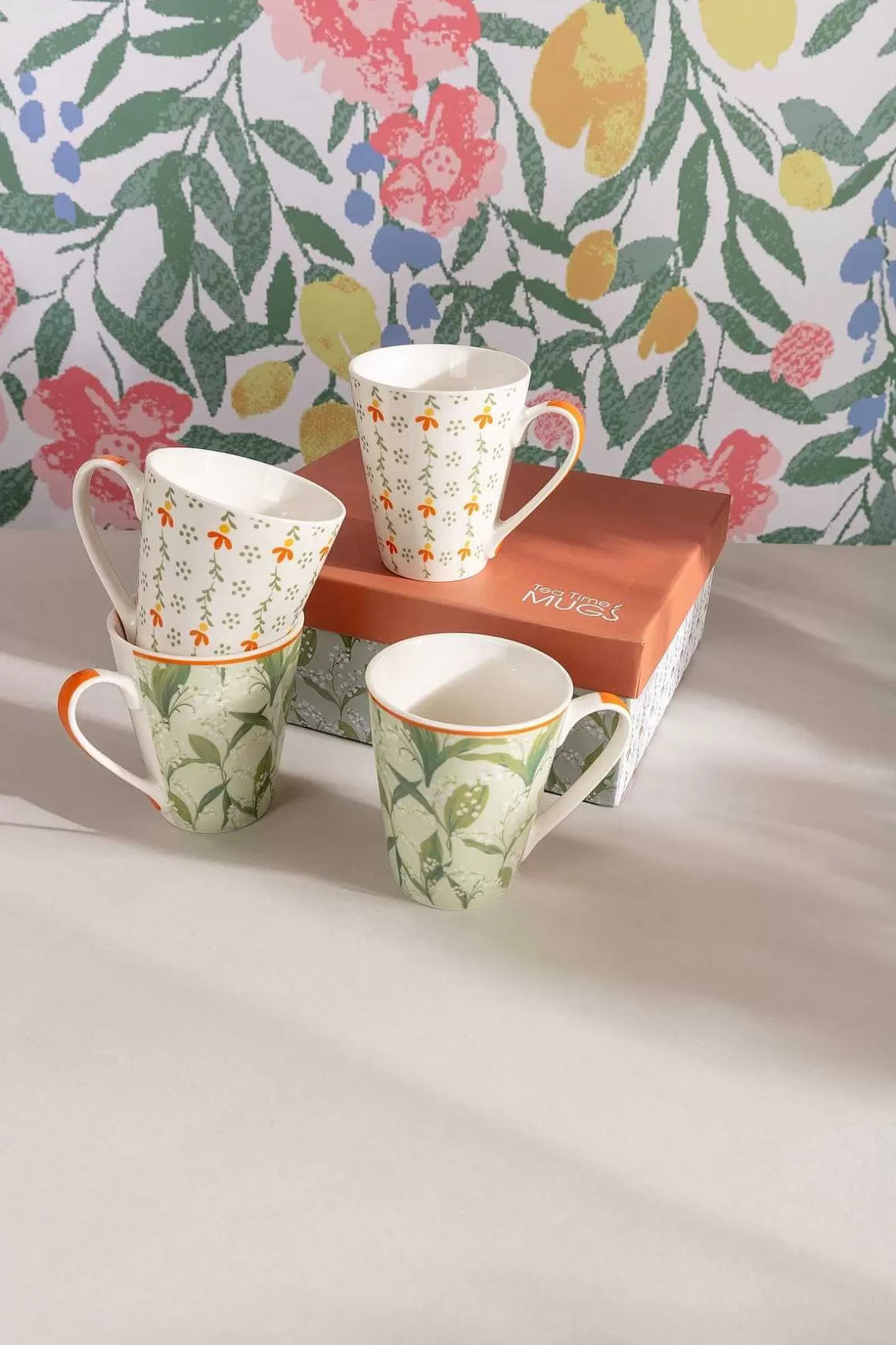 Carraig Donn HOME Set Of 4 Country Chic Mugs Clearance