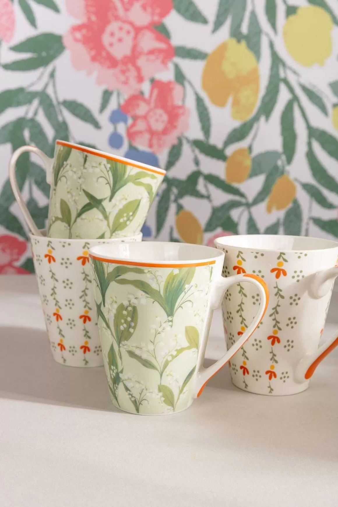 Carraig Donn HOME Set Of 4 Country Chic Mugs Clearance