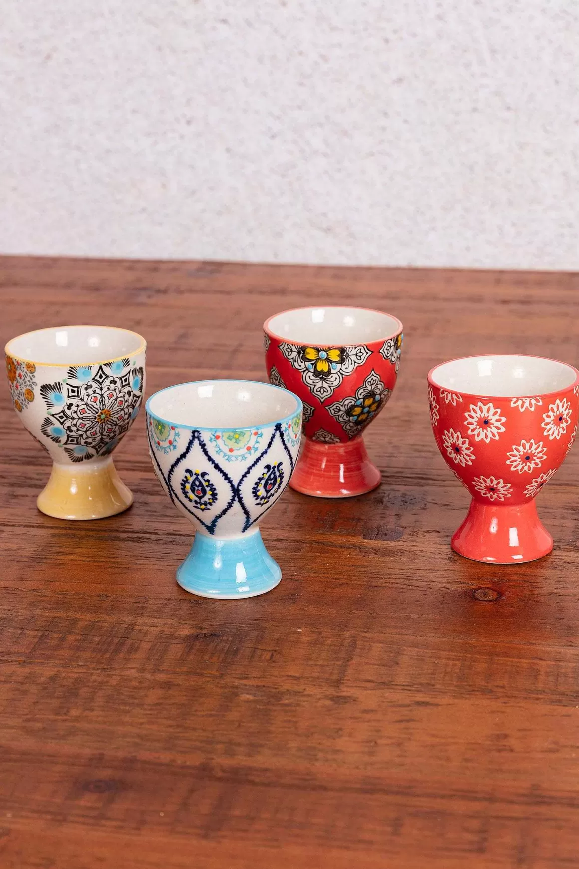 Eclectic Set Of 4 Egg Cups Outlet