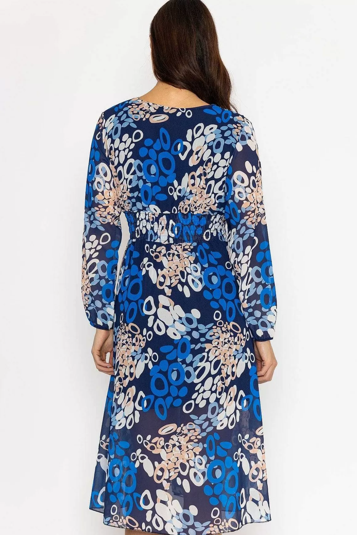 Pala D'oro Shauna Midi Dress In Blue Print Cheap