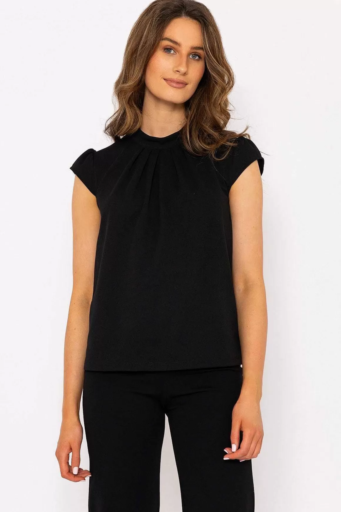 J'aime la Vie Short Cap Sleeve Top In Black Hot