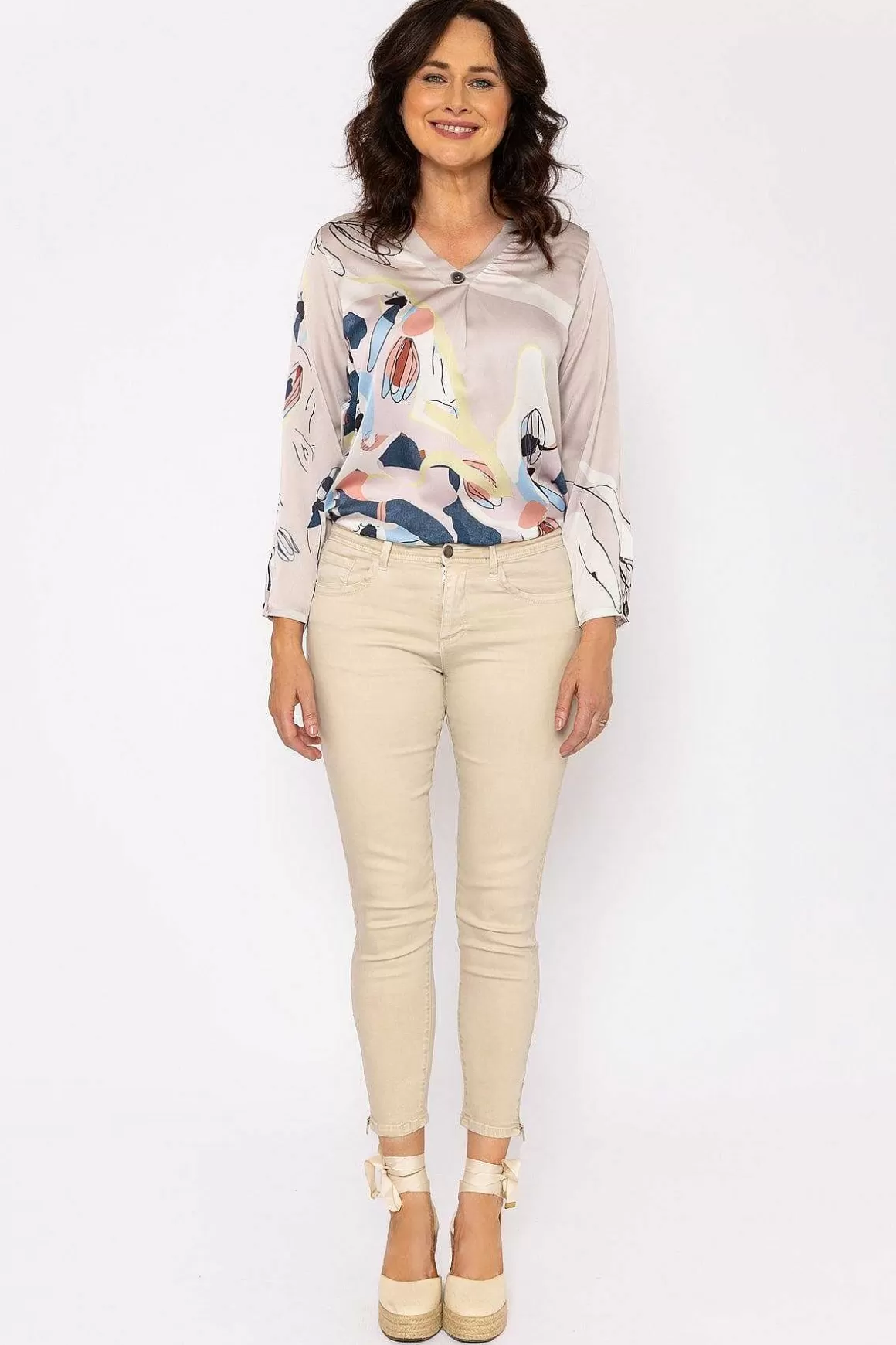 J'aime la Vie Short Zip Jeans In Cream Flash Sale