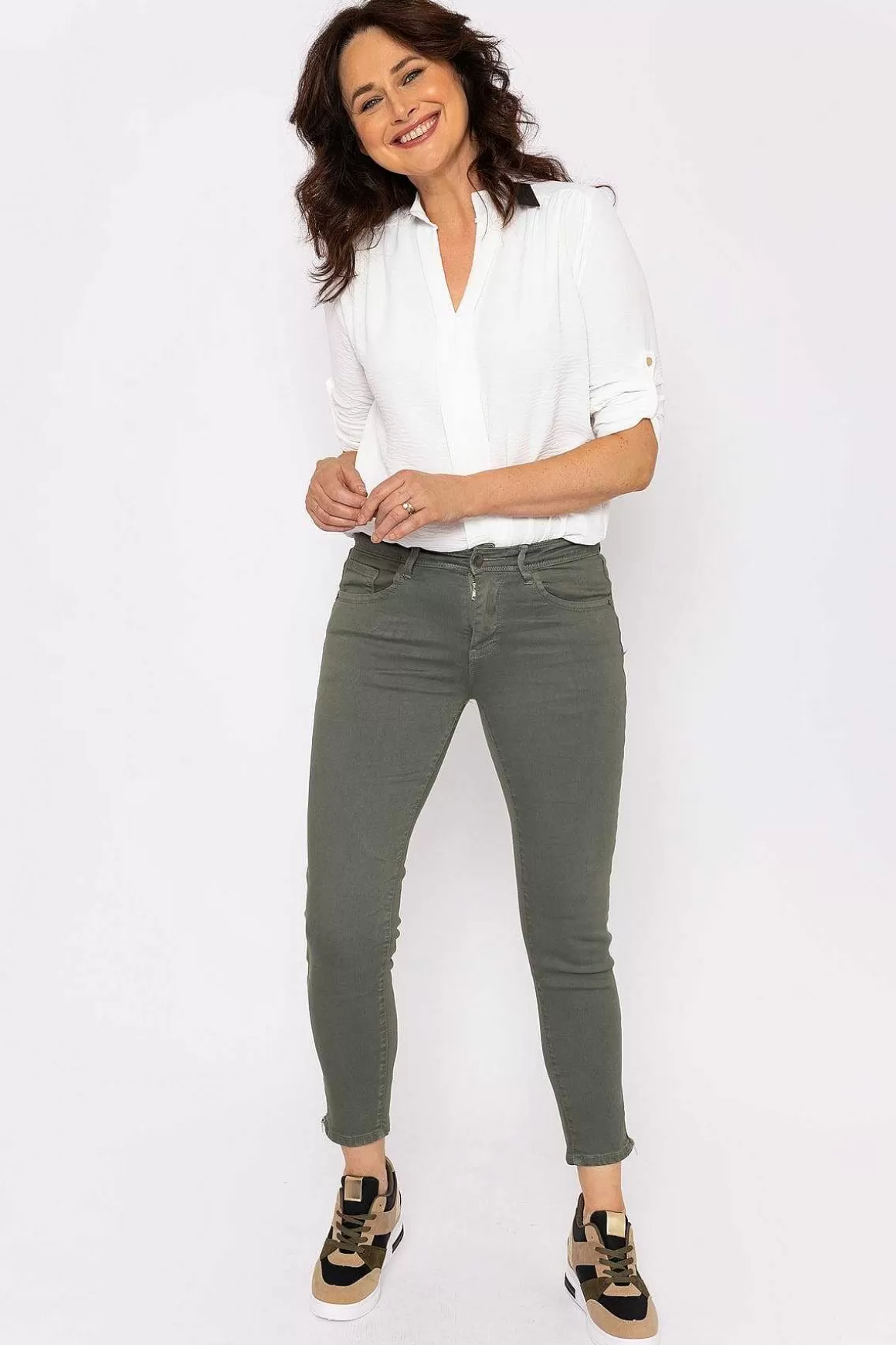 J'aime la Vie Short Zip Jeans In Khaki Store