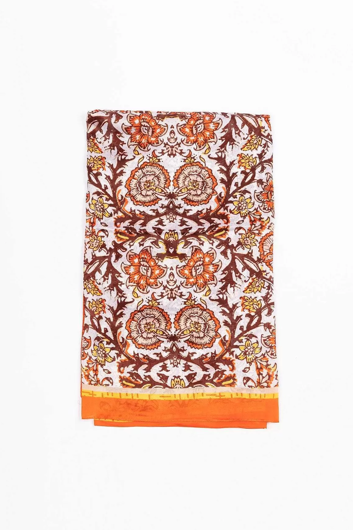 SOUL Accessories Silk Blend Floral Scarf In Orange Best