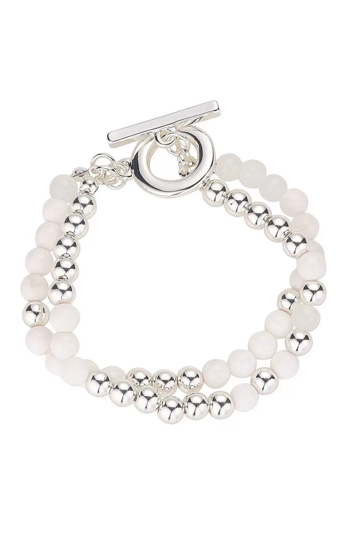 Knight & Day Silver And White Bead Bracelet Flash Sale