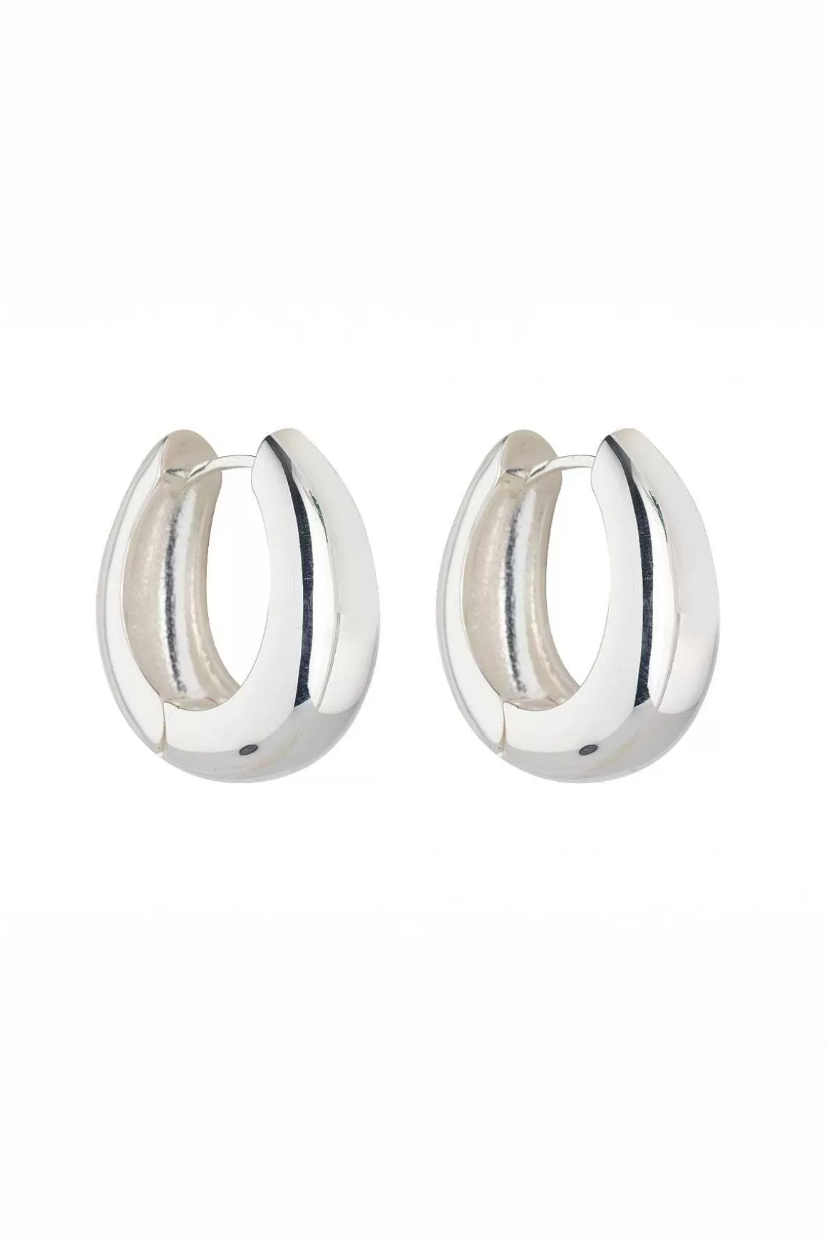 Knight & Day Silver Chunky Hoop Earrings Flash Sale