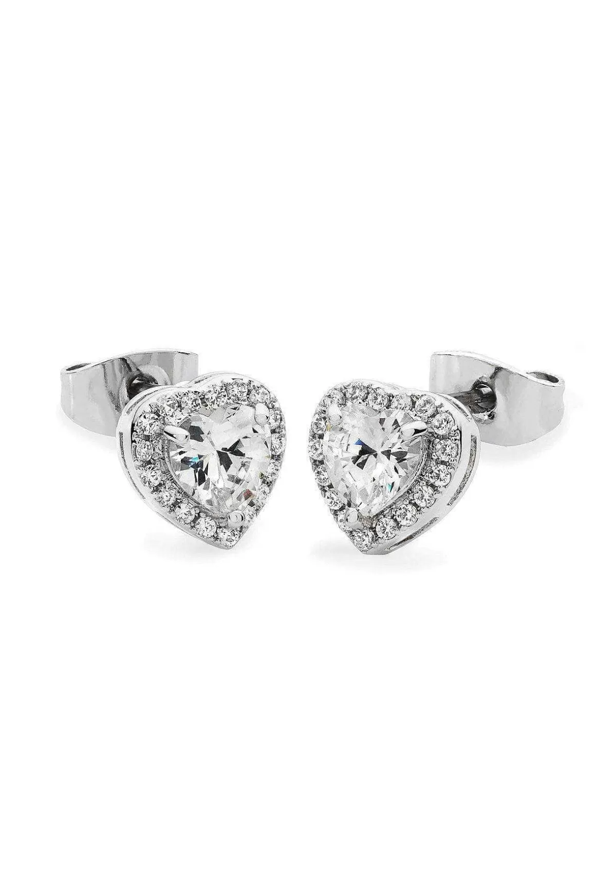 Tipperary Crystal Jewellery Silver Diamante Heart Earrings Cheap