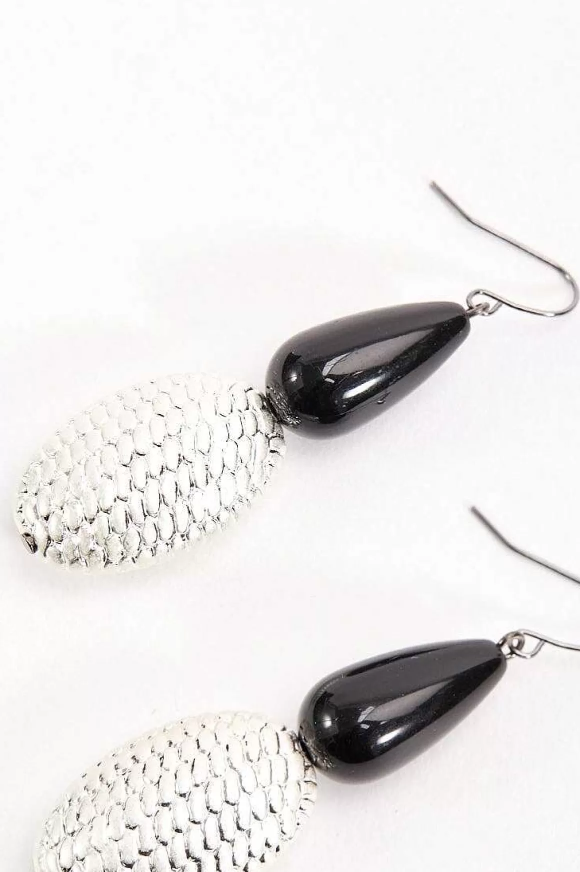 Soul Jewellery Silver Earrings With Black Stone Clearance