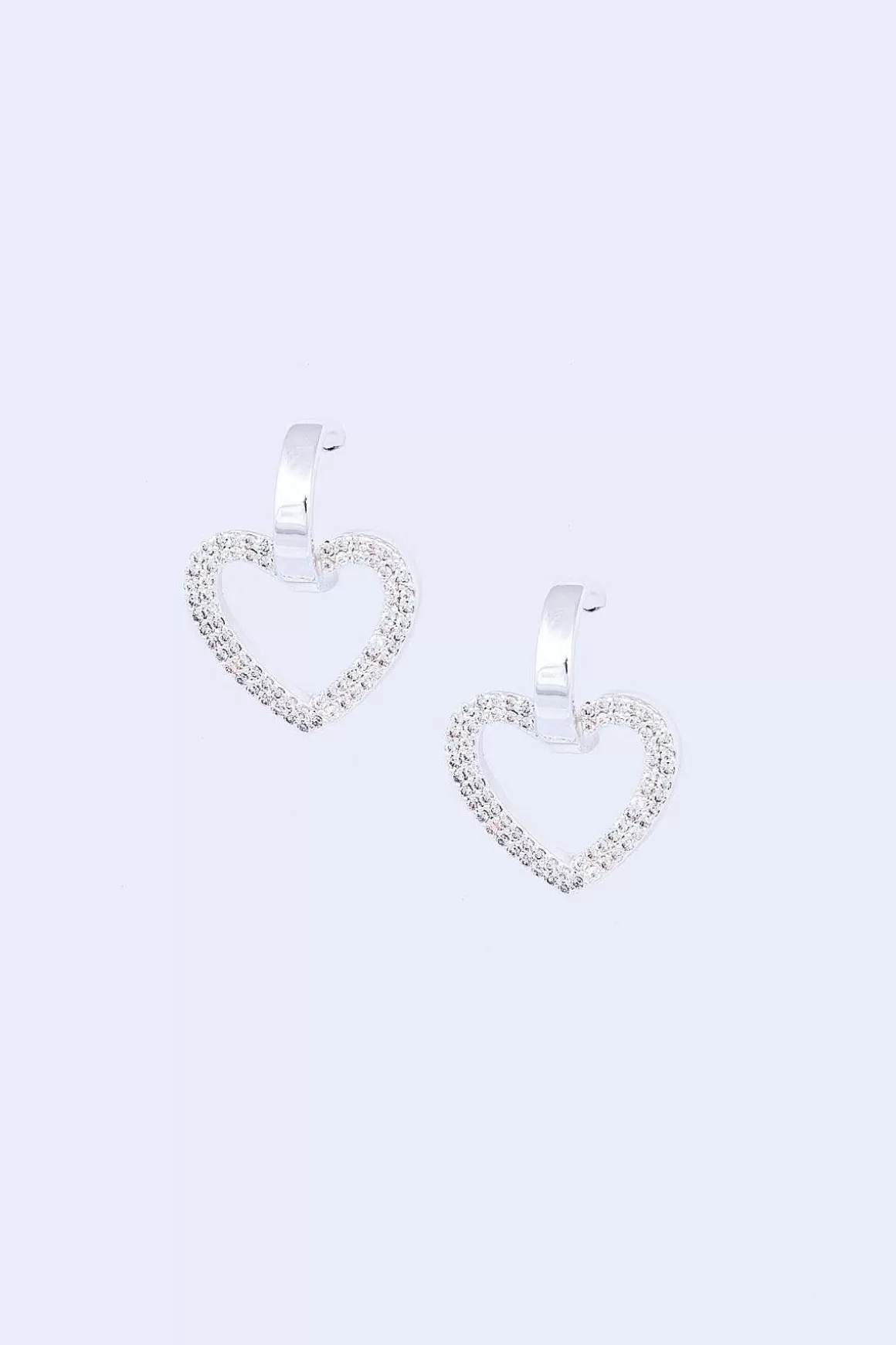 Knight & Day Silver Hoop & Heart Earrings Flash Sale