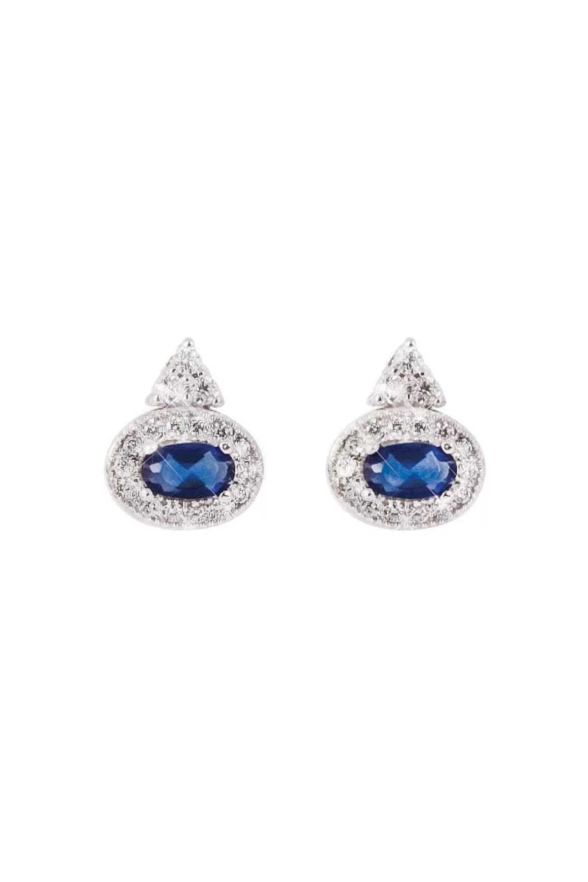 Tipperary Crystal Jewellery Silver Oval Sapphire Earrings Sale