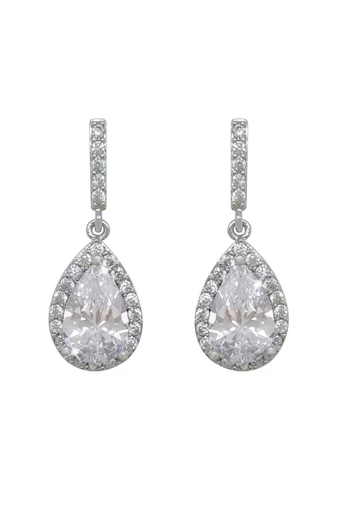 Tipperary Crystal Jewellery Silver Pear Shape Earrings New