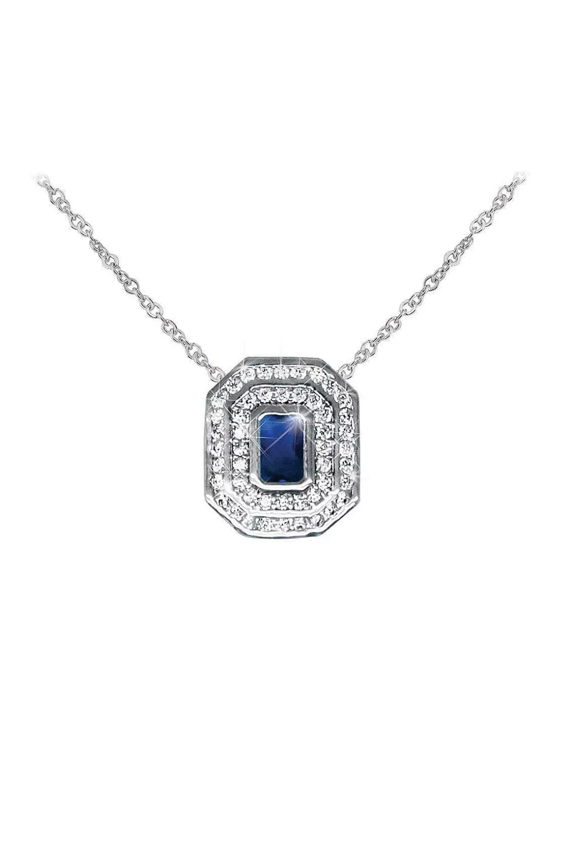 Tipperary Crystal Jewellery Silver Pendant With Sapphire Stone Detail Store