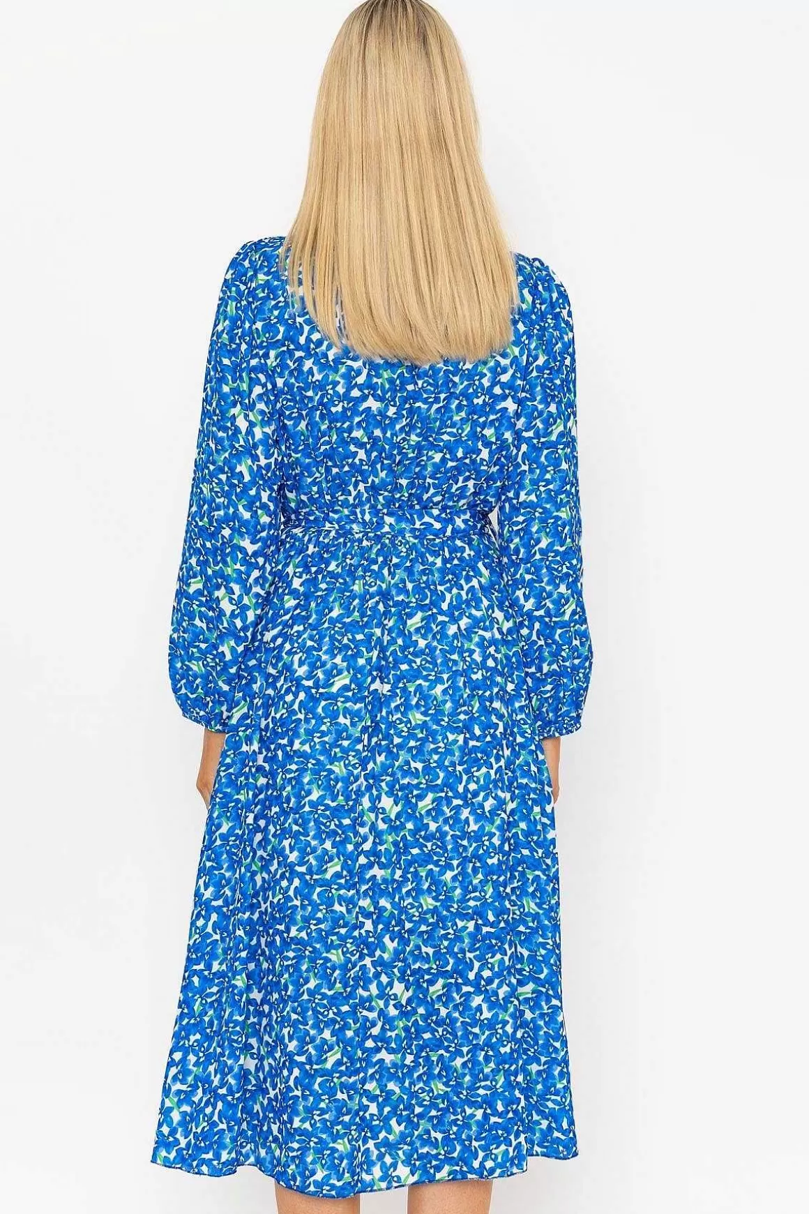 Pala D'oro Sinead Midi Dress In Blue Print Flash Sale