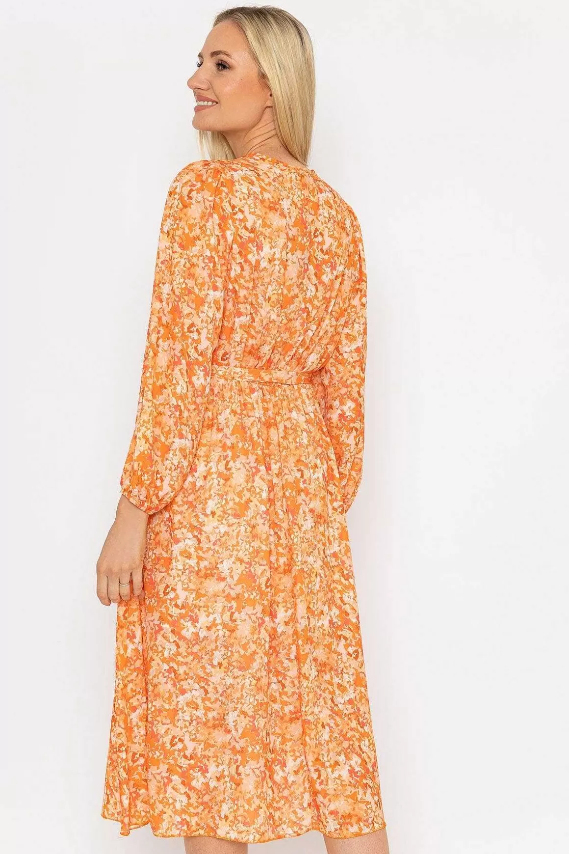 Pala D'oro Sinead Midi Dress In Orange Discount