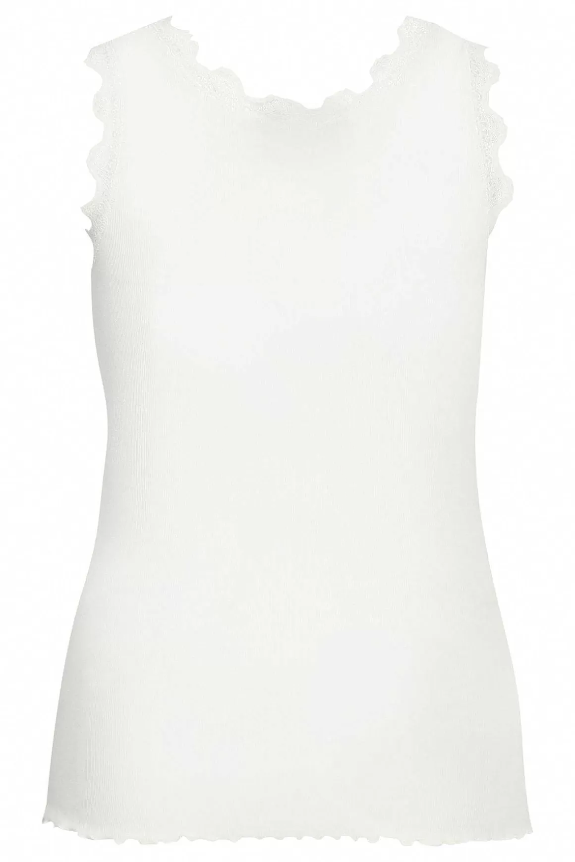 Simple Wish Sleeveless Lace Trim White Top Discount