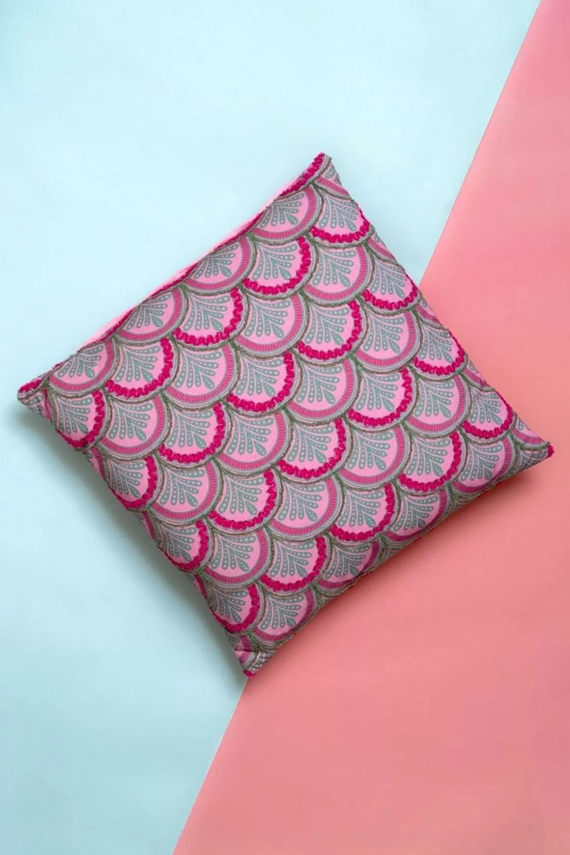 Carraig Donn Dwell Sloane Pink Printed Cushion New