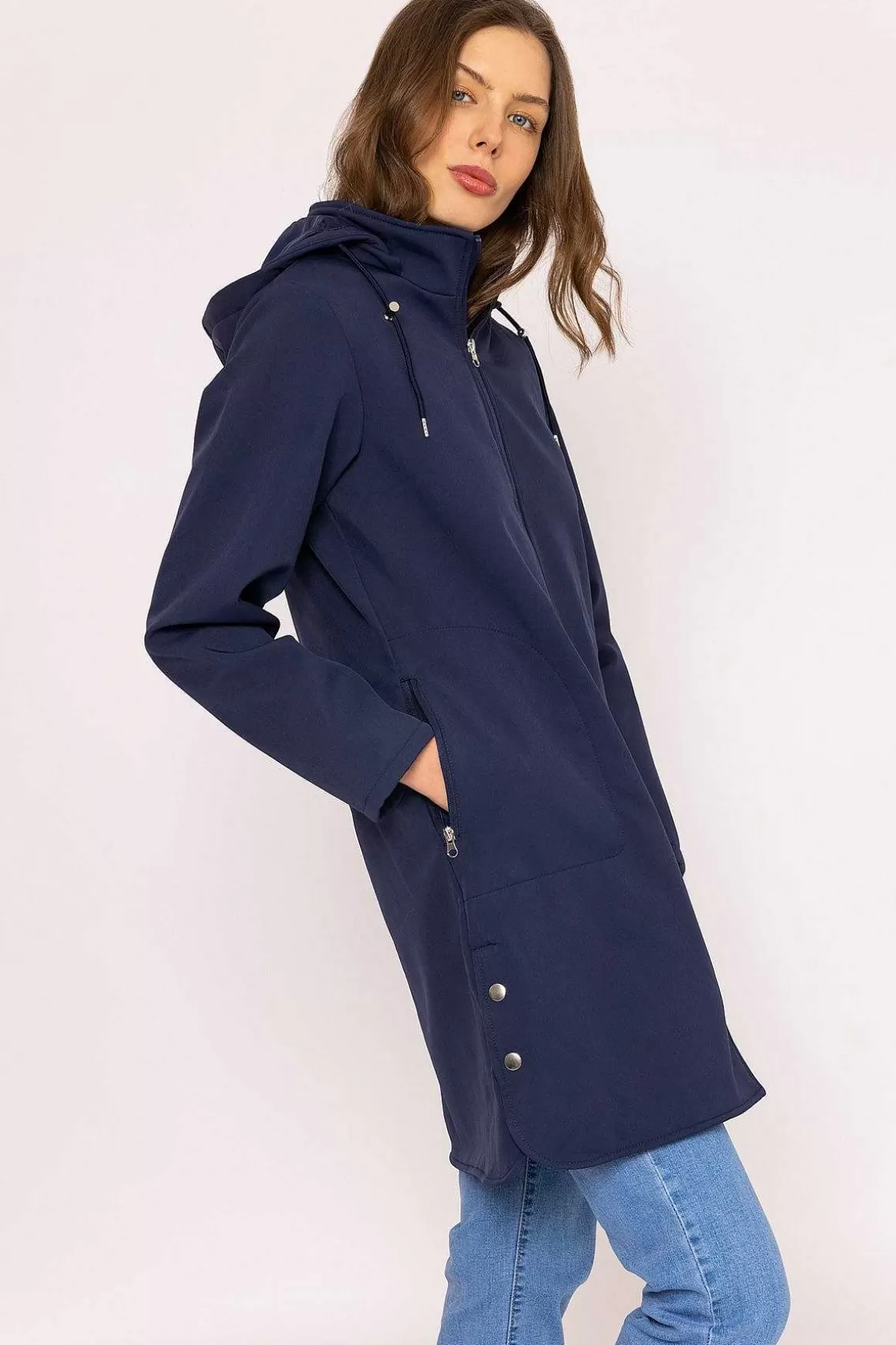 Kelly & Grace Weekend Soft Shell Jacket In Navy Outlet