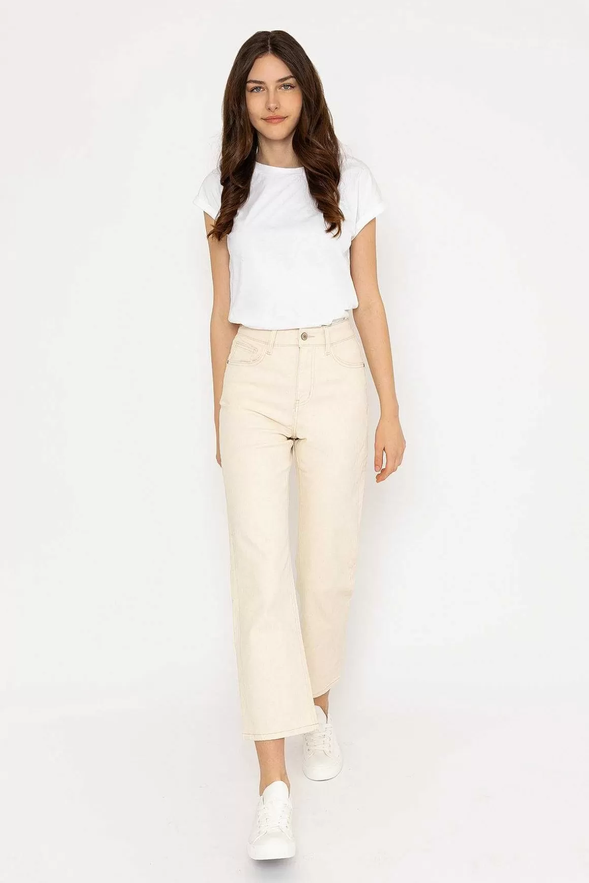 Oraije Solange Cream Straight Leg Jeans Store