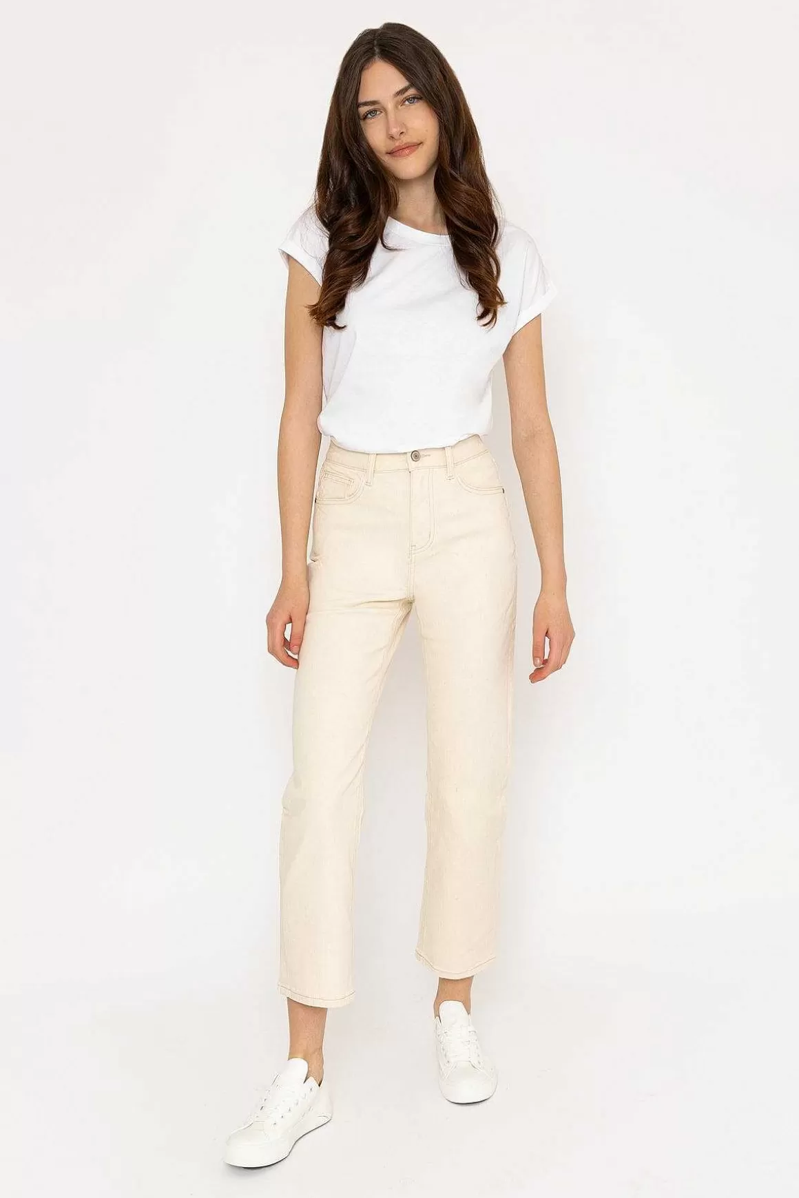 Oraije Solange Cream Straight Leg Jeans Store