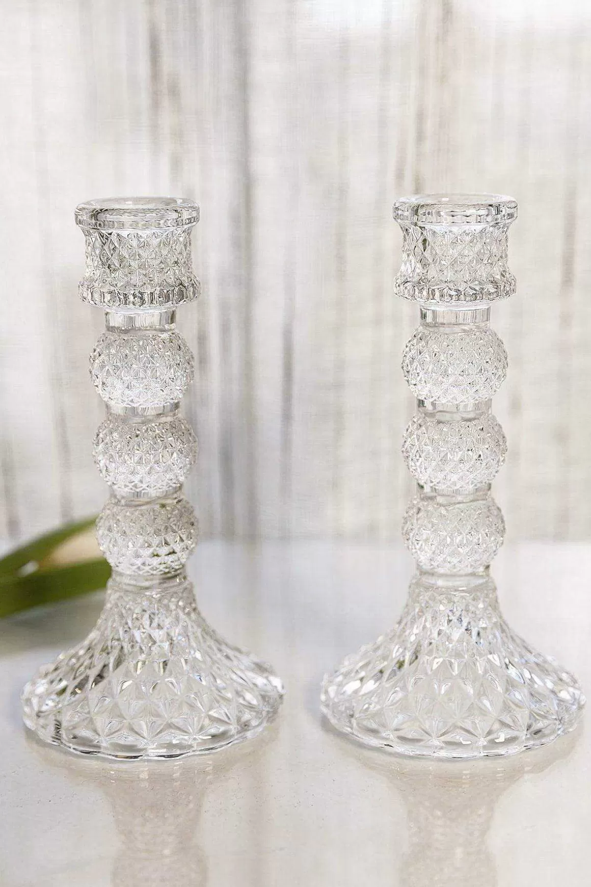 Newgrange Living Sophie Glass Candlestick Pair Store