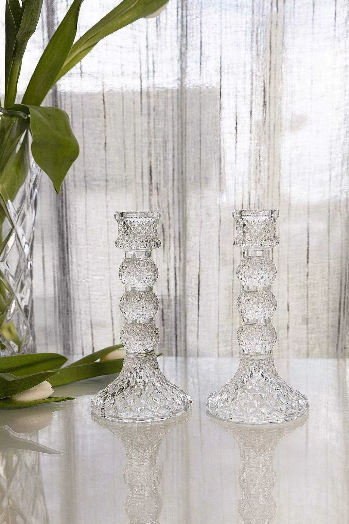 Newgrange Living Sophie Glass Candlestick Pair Store