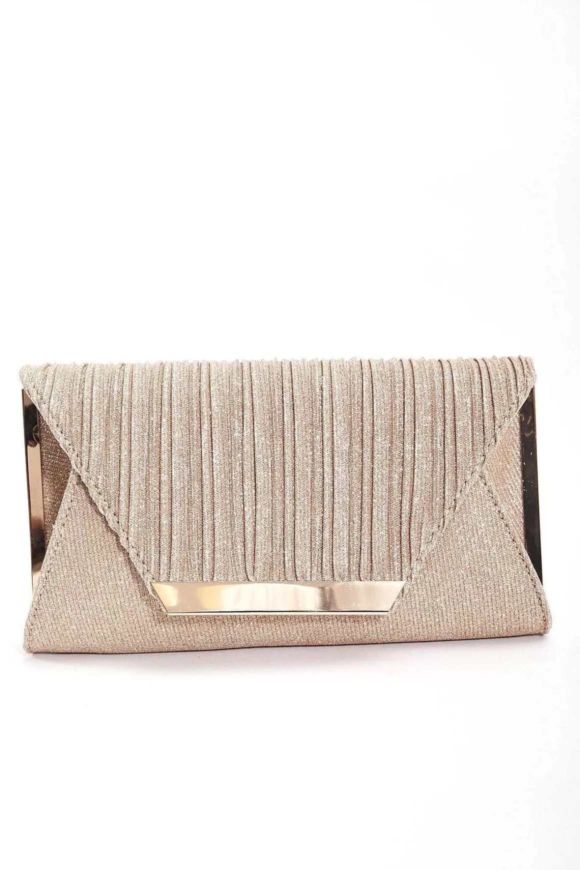 SOUL Accessories Sparkle Pleated Front Clutch In Gold Cheap