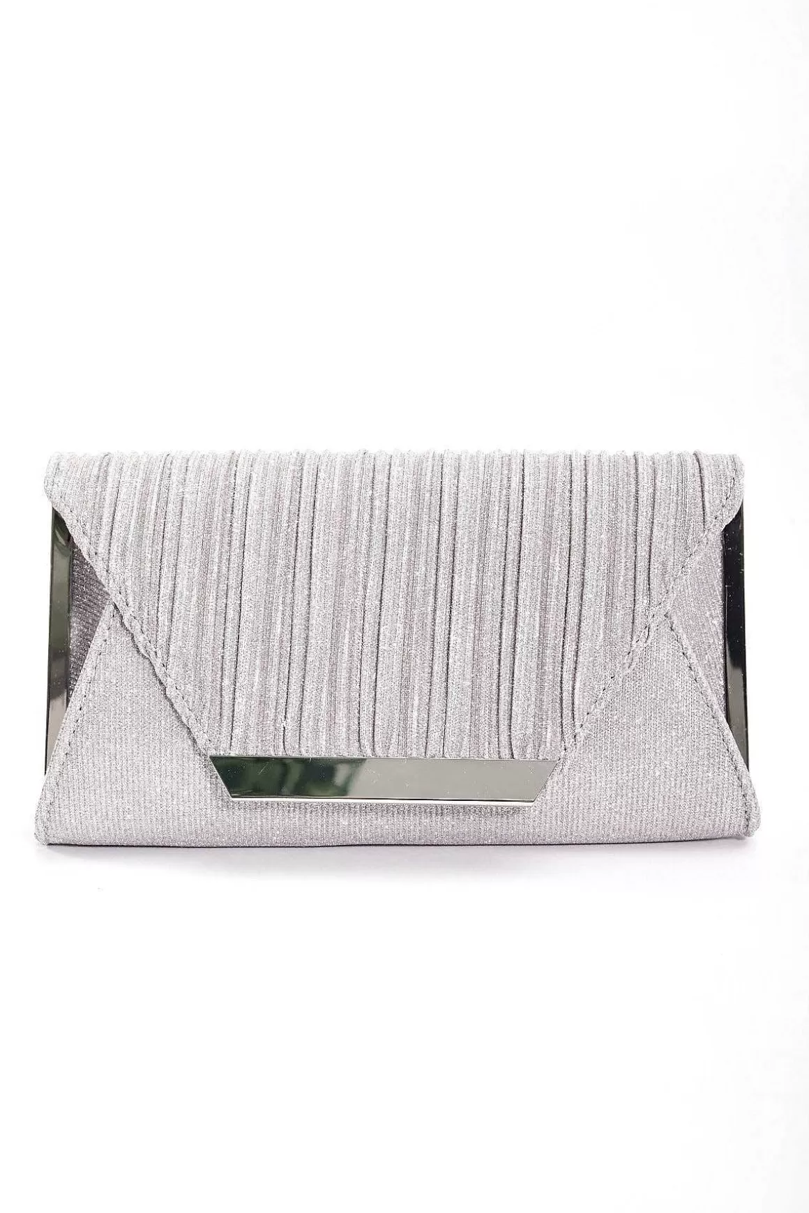 SOUL Accessories Sparkle Pleated Front Clutch In Silver Best Sale