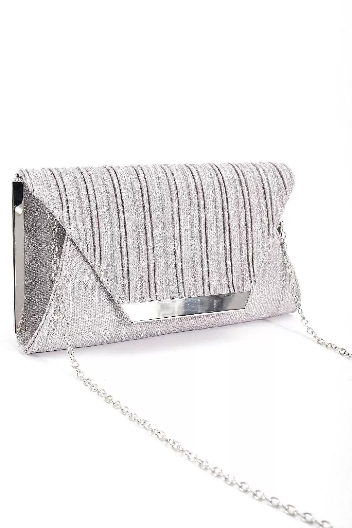 SOUL Accessories Sparkle Pleated Front Clutch In Silver Best Sale