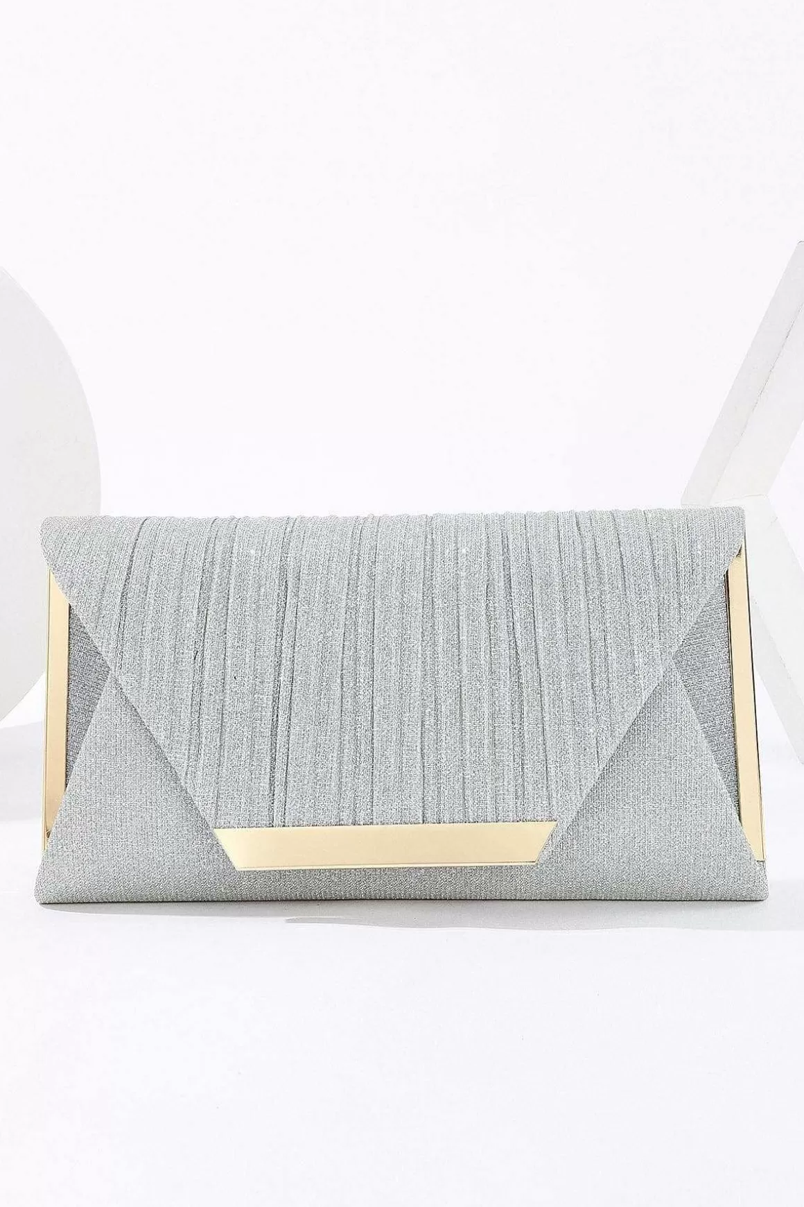 Dice Sparkly Envelope Clutch In Silver Clearance