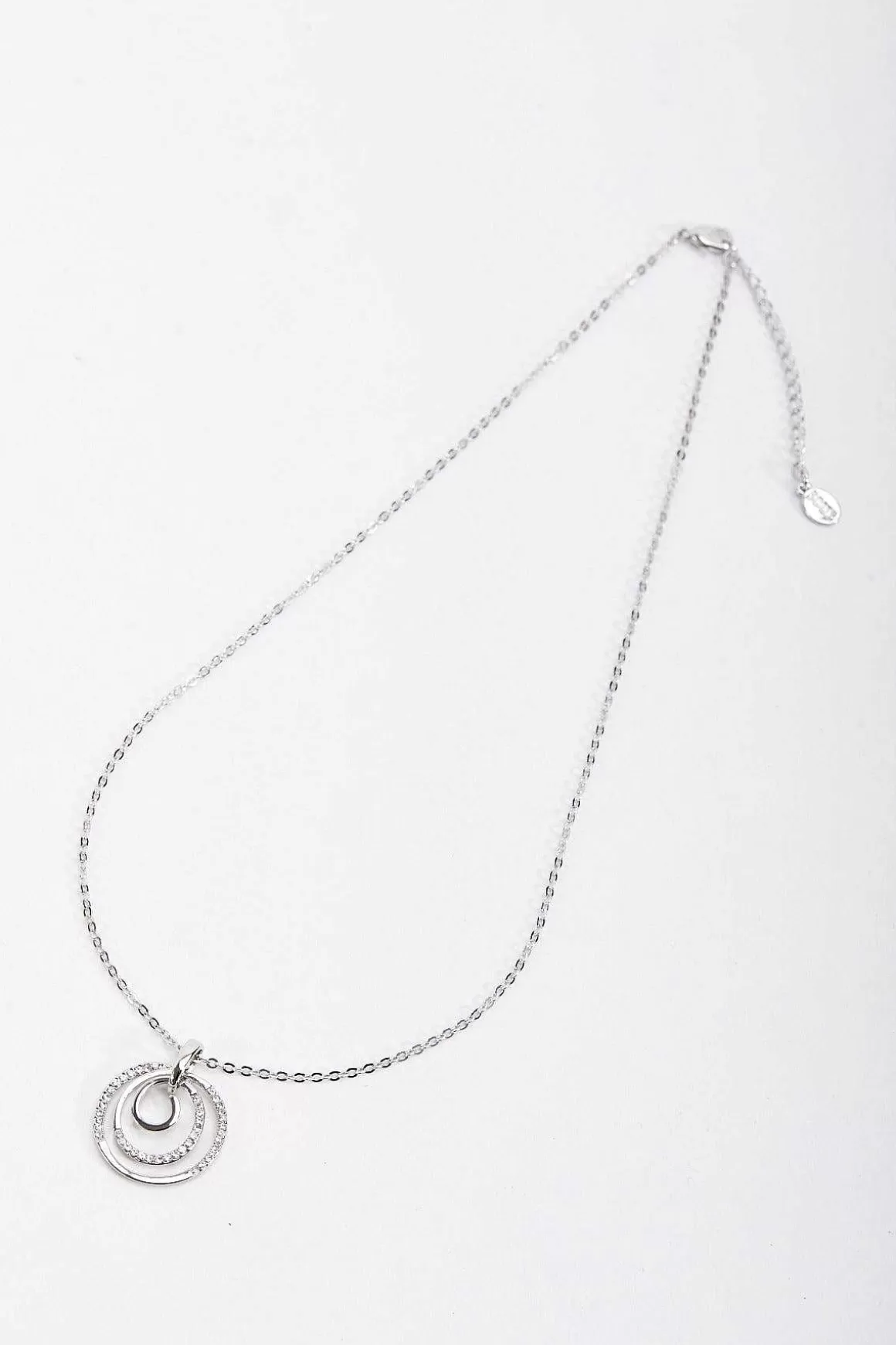 Soul Jewellery Spiral Silver Diamante Pendant Necklace Sale