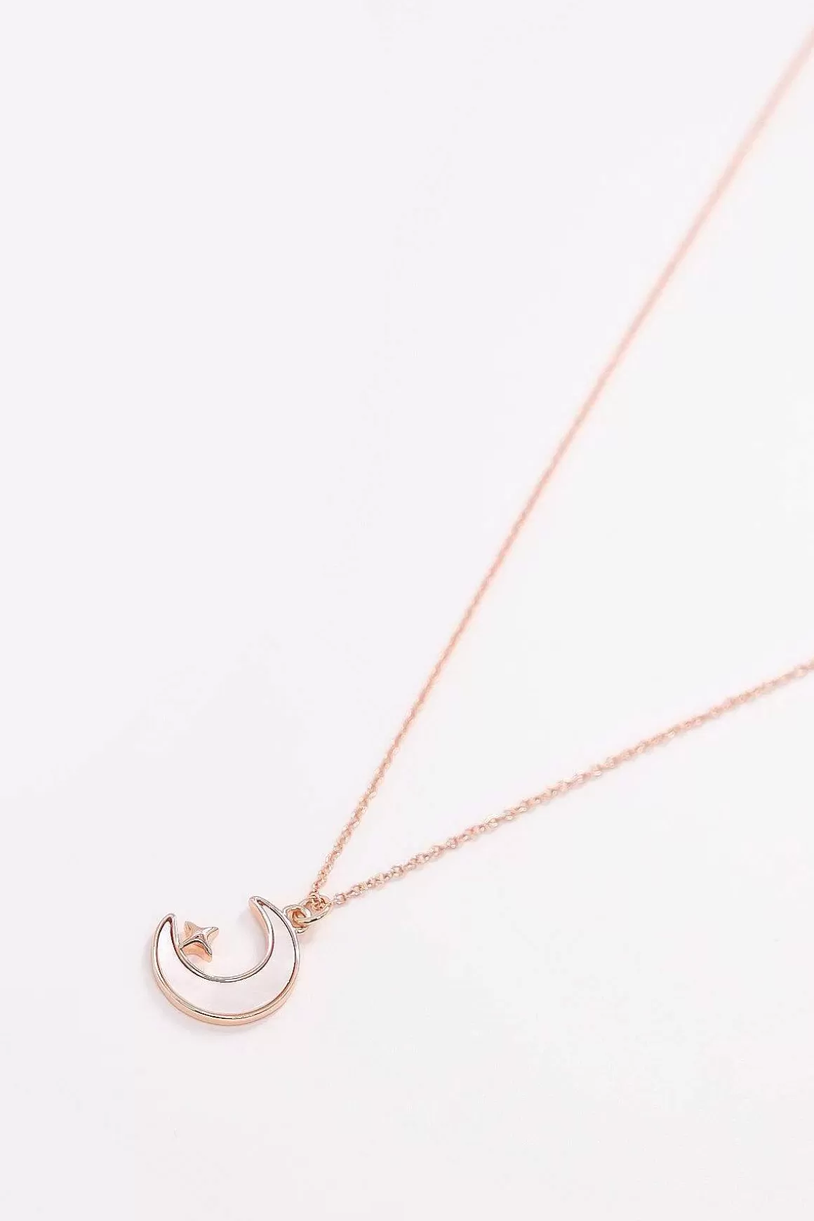 Cherish Star And Moon Necklace In Rose Gold Hot