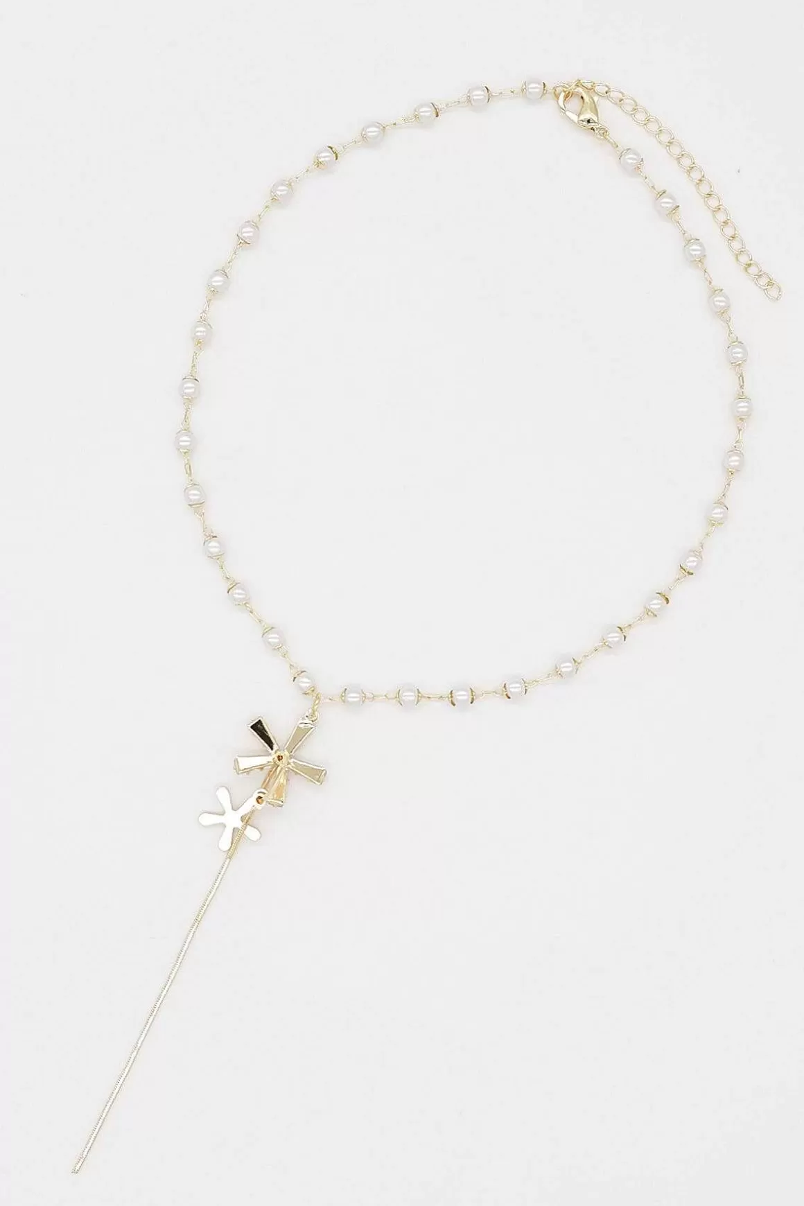 Joularie Star And Pearl Necklace In Gold Store