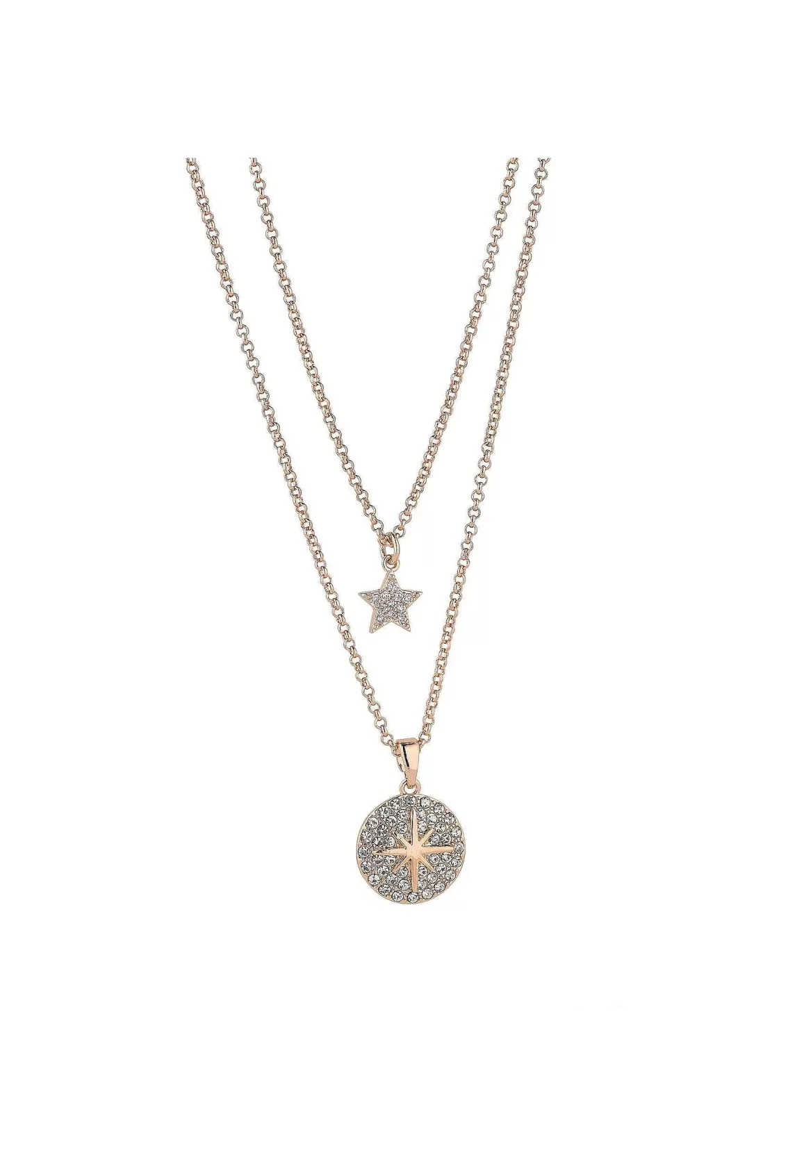 Knight & Day Star Layered Rose Gold Necklace Discount