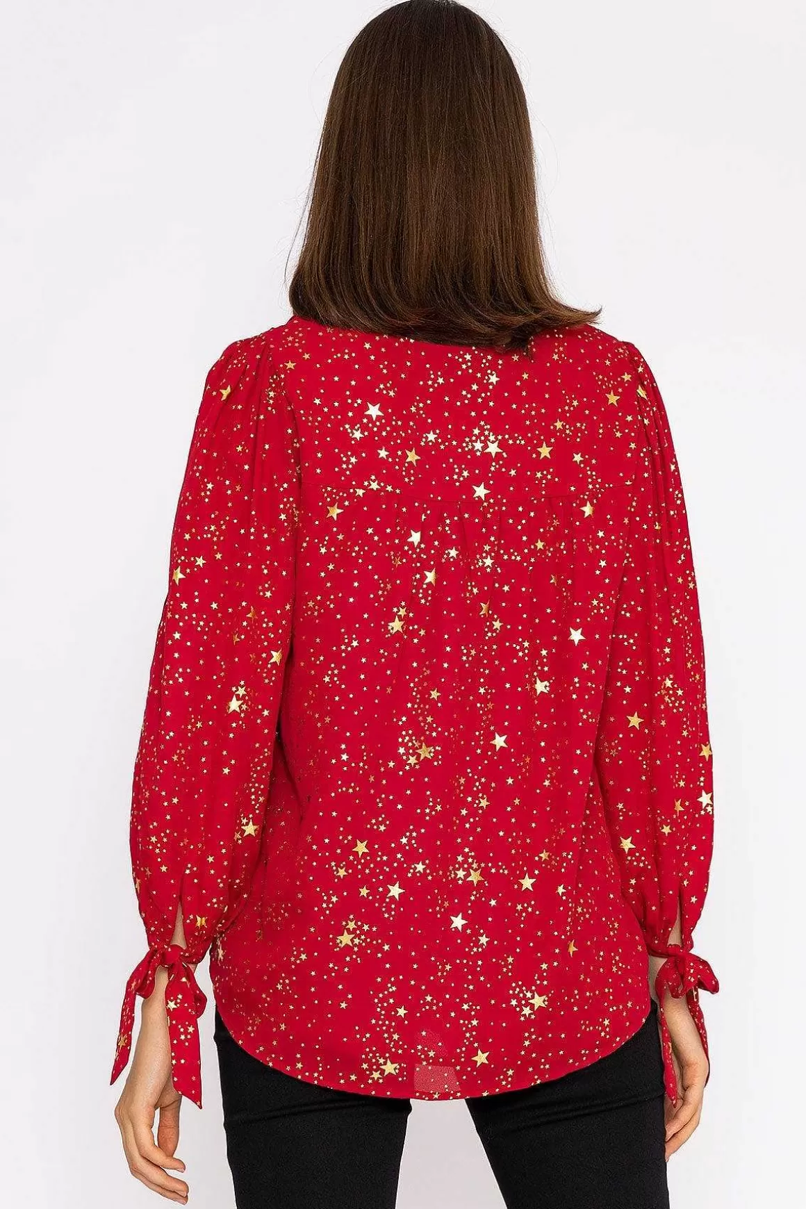 Rowen Avenue Star Print Blouse In Red Online