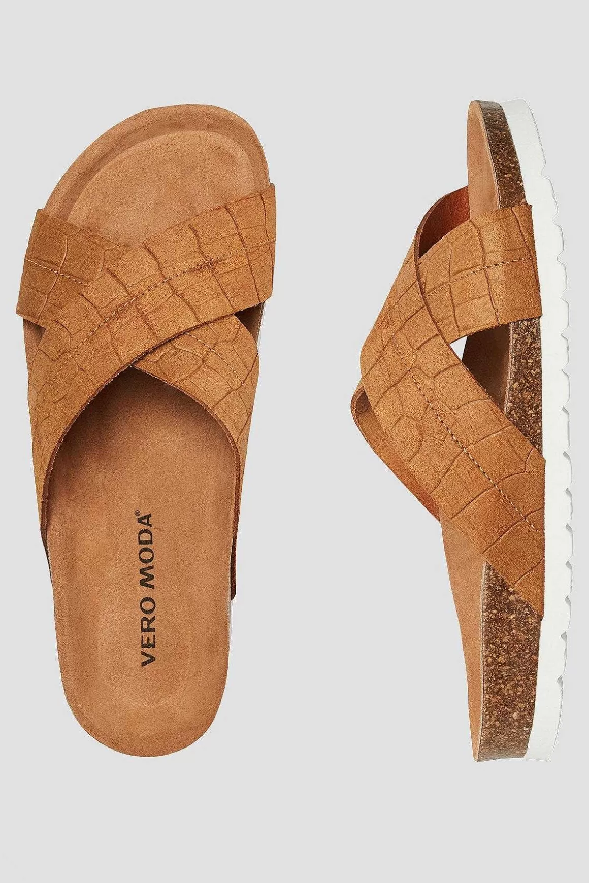 Vero Moda Stina Leather Sandals In Camel Online