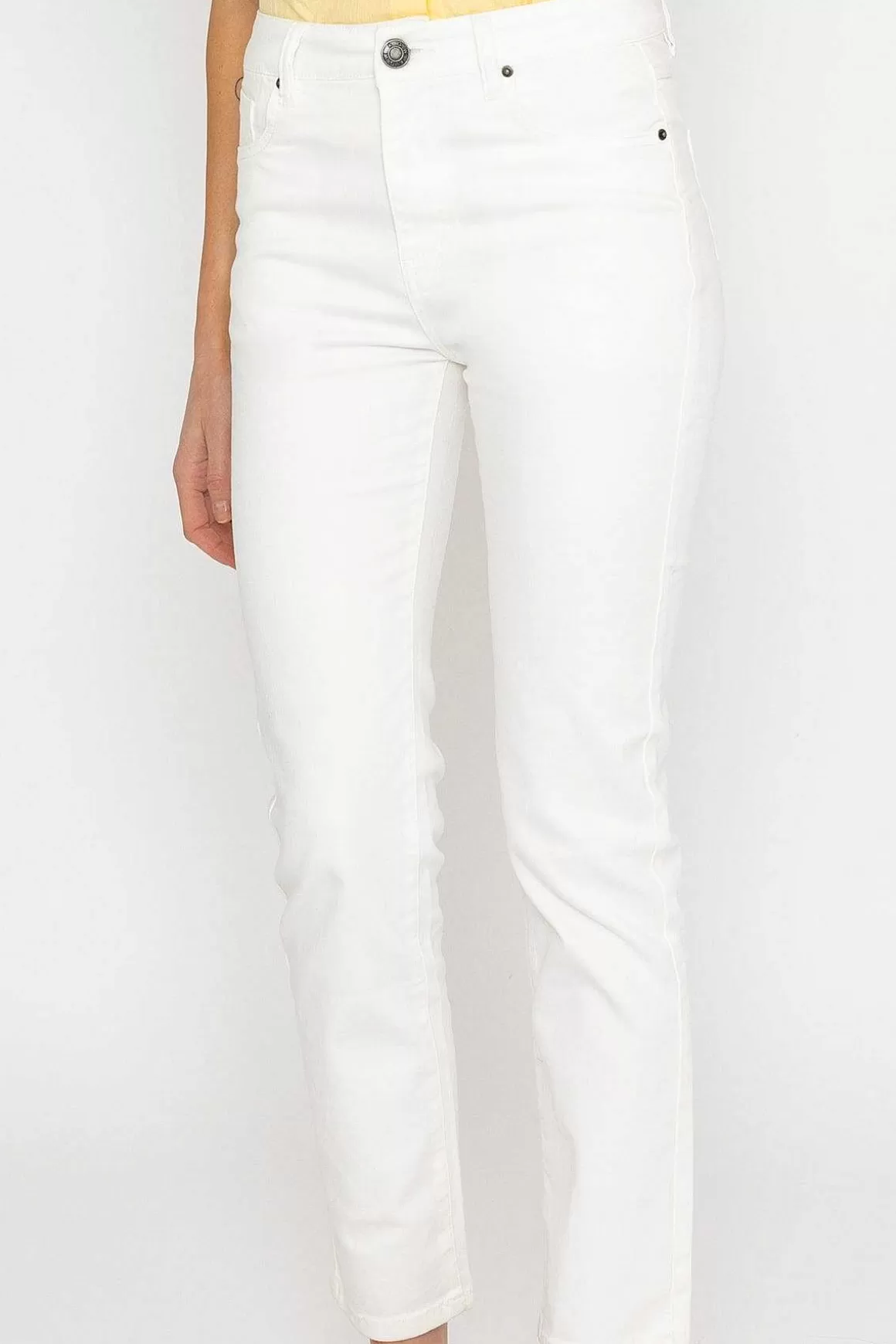 Kelly & Grace Weekend Straight Leg Jeans In Ecru Discount