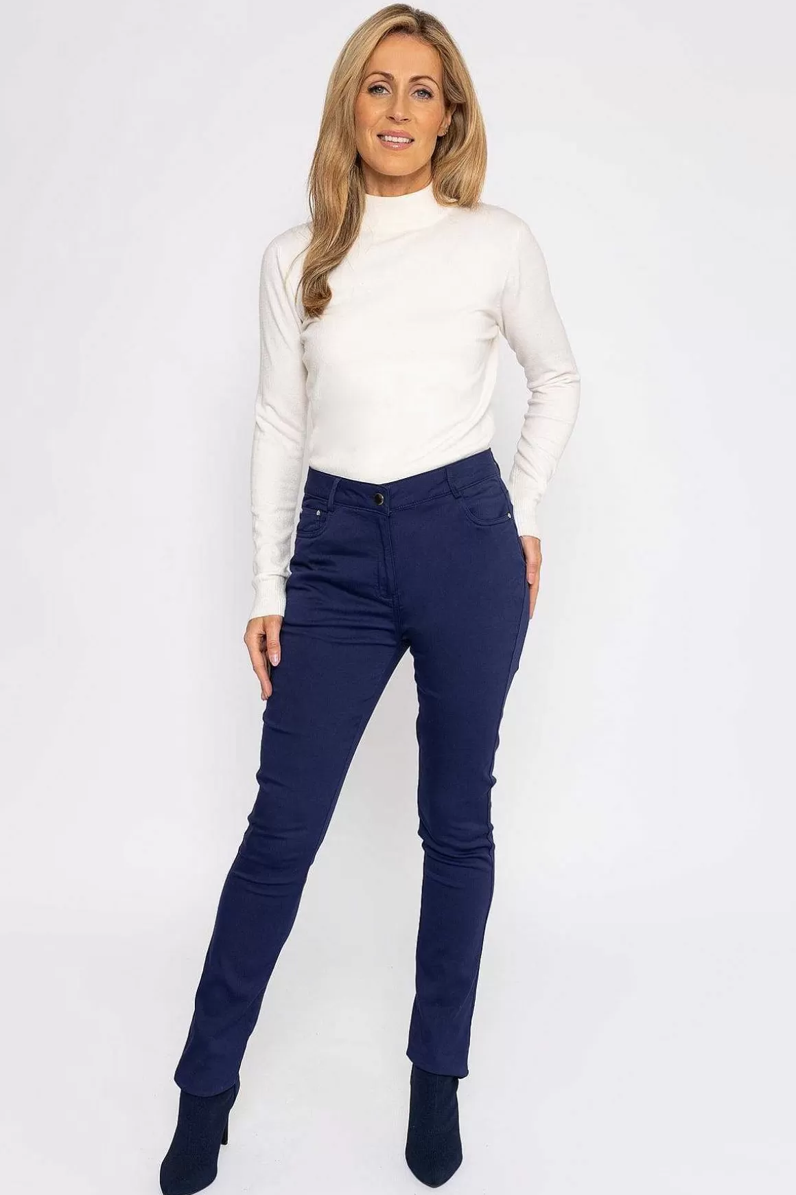 Voulez Vous Strech Trousers In Navy Sale