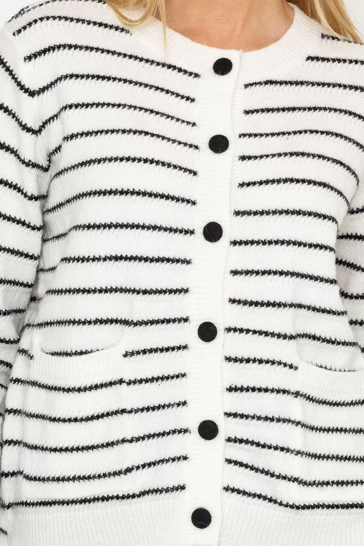 J'aime la Vie Stripe Cardigan In Mono Sale